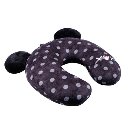 Disney Minnie Mouse Travel Pillow Polka Dot XOXO Portable Neck Pillow, Black and White