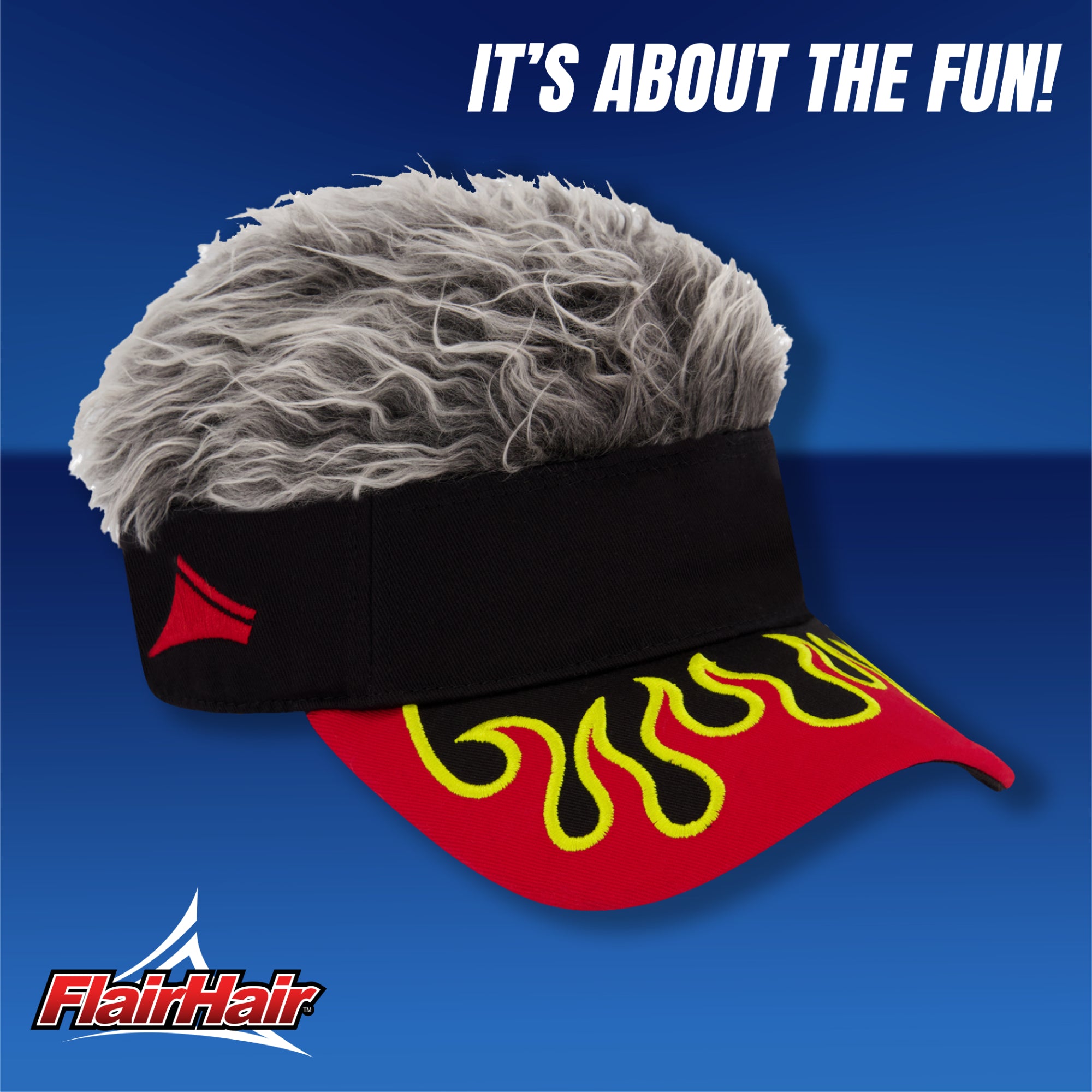 Flair Hair Women's Sun Visor Cap with Fake Hair, Adjustable Baseball Hat