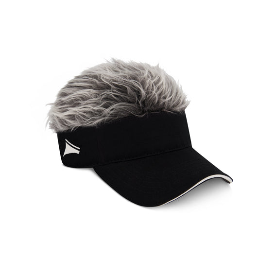 Women's Sun Visor Cap with Fake Hair, Adjustable Baseball Hat