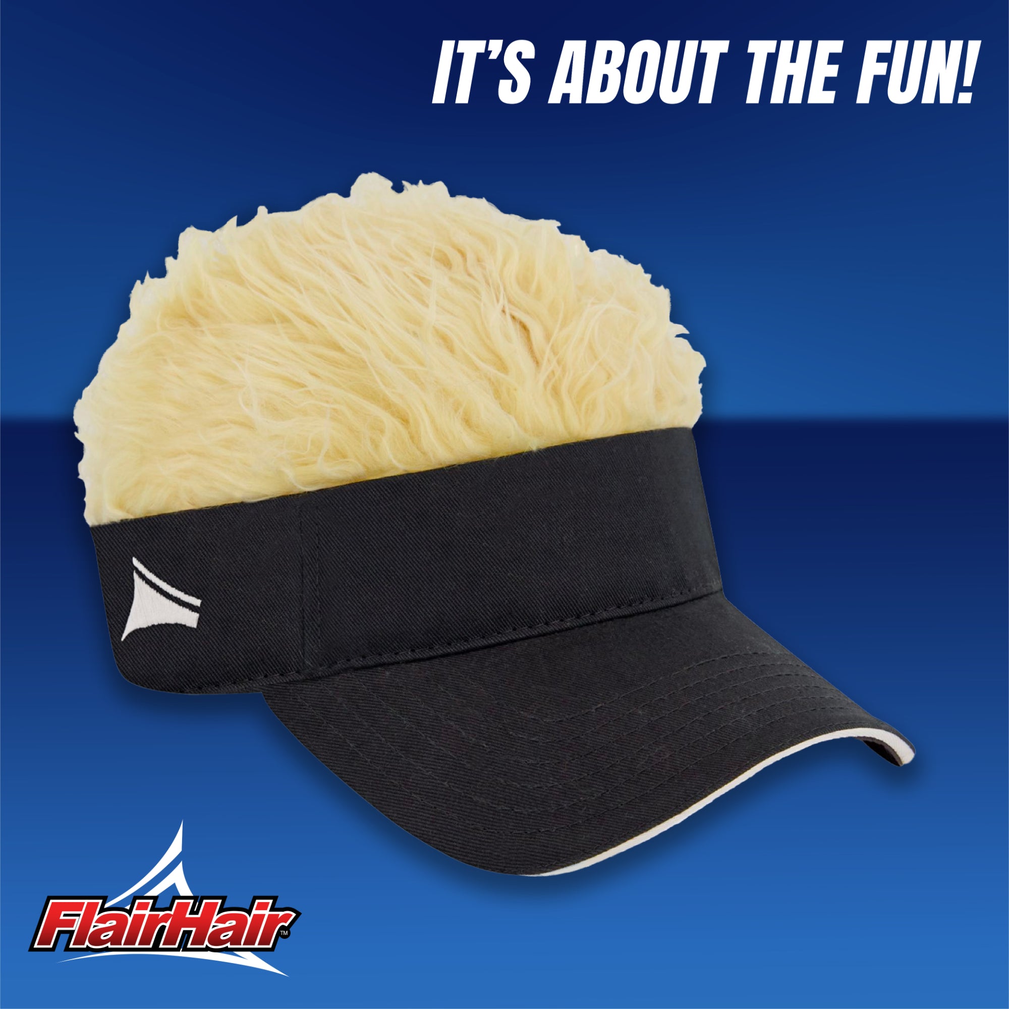 Flair Hair Women's Sun Visor Cap with Fake Hair, Adjustable Baseball Hat