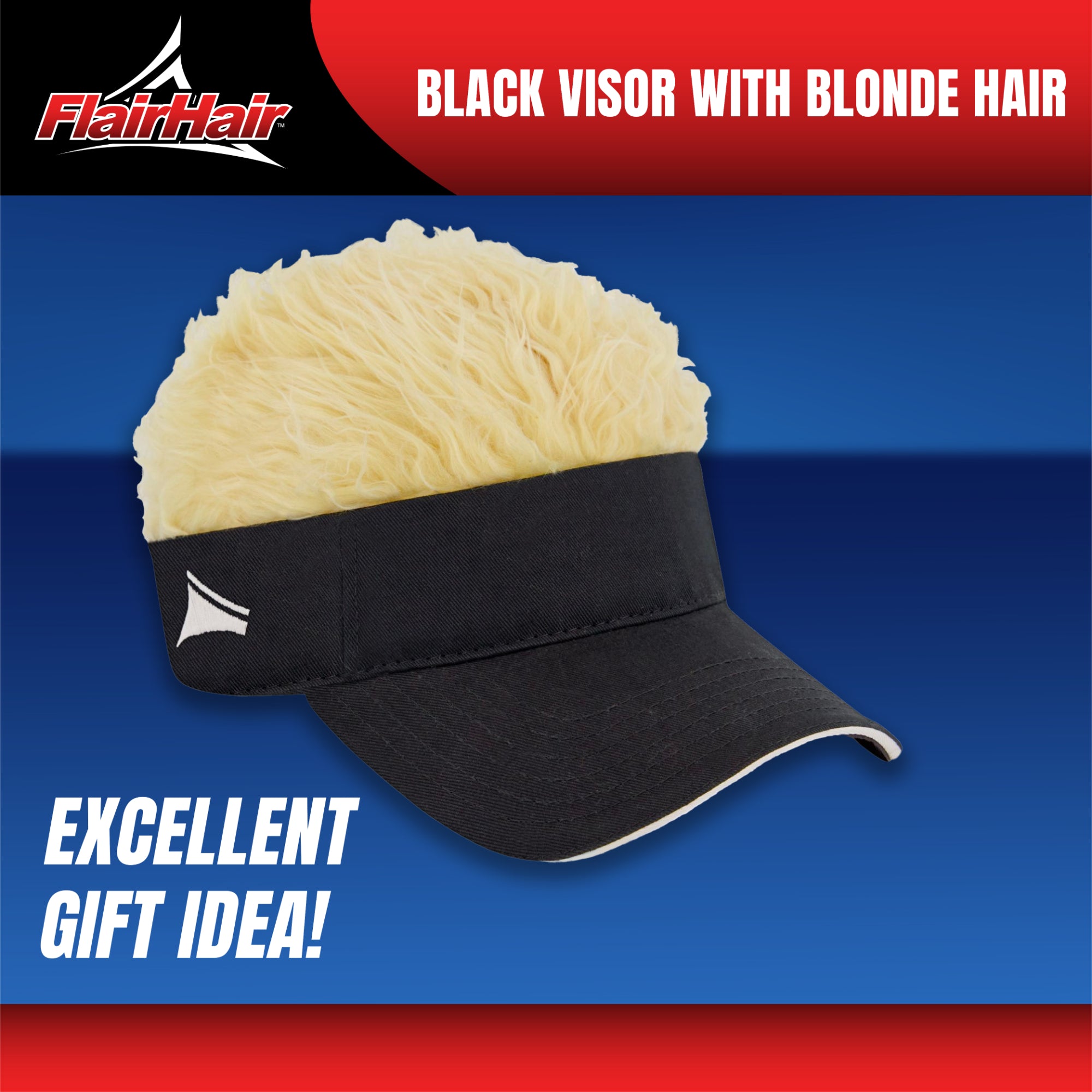 Flair Hair Women's Sun Visor Cap with Fake Hair, Adjustable Baseball Hat