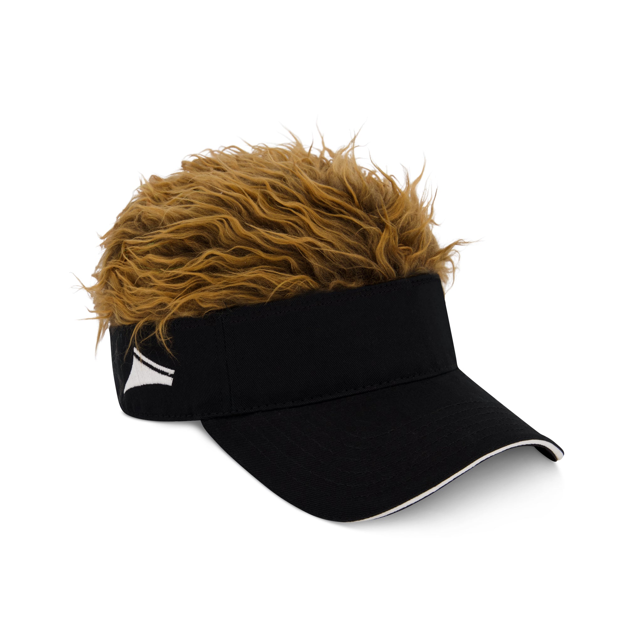 Women's Sun Visor Cap with Fake Hair, Adjustable Baseball Hat