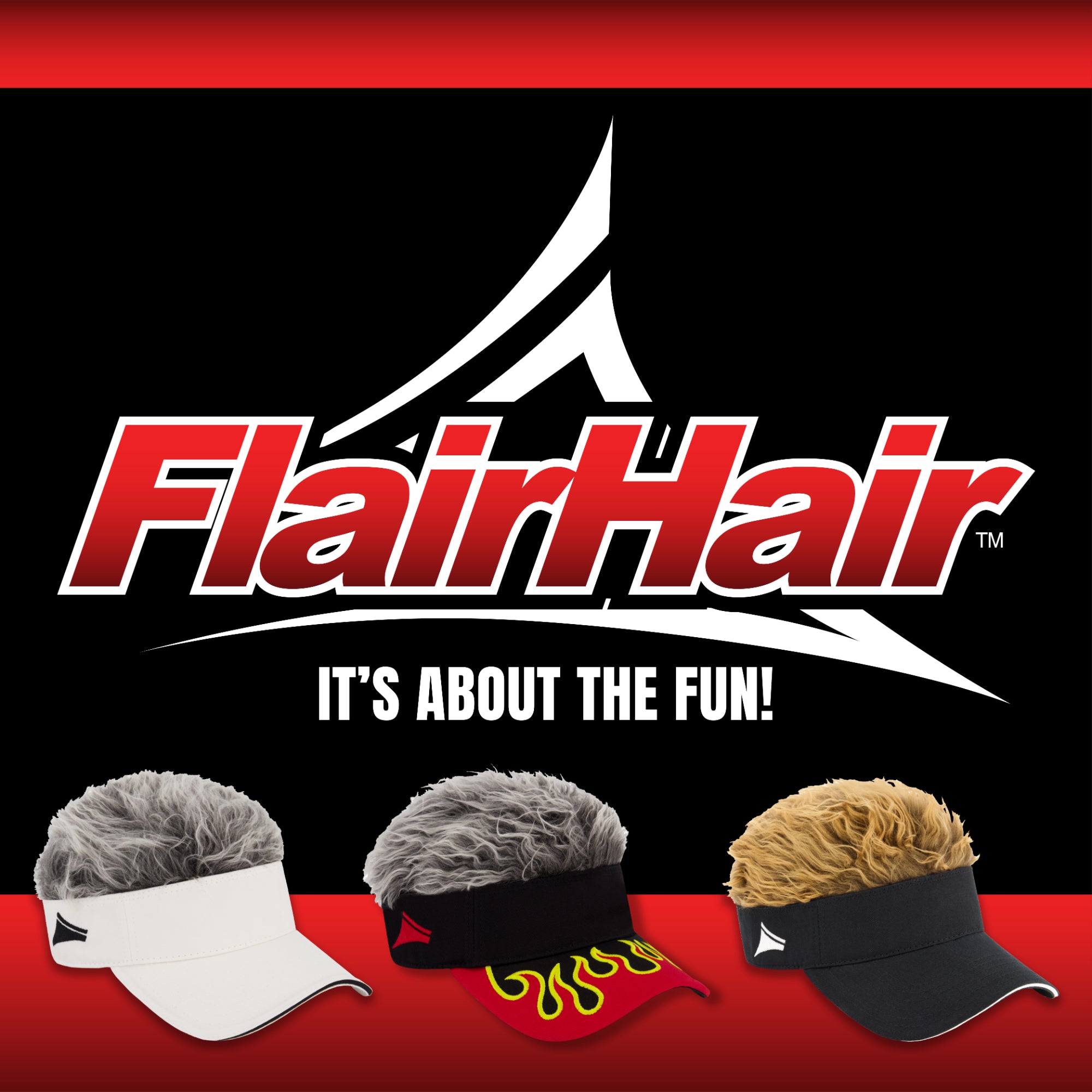 Flair Hair Women's Sun Visor Cap with Fake Hair, Adjustable Baseball Hat