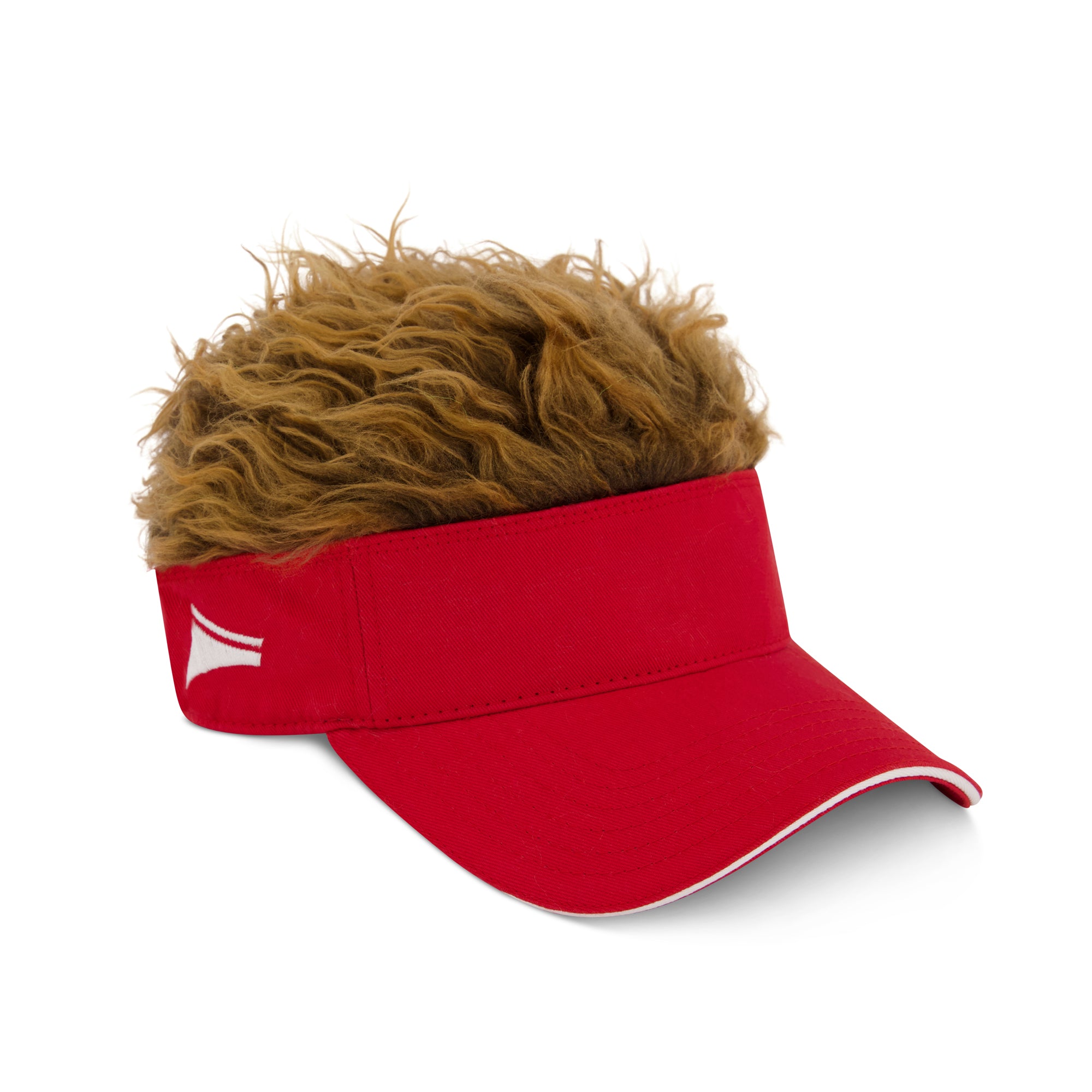 Women's Sun Visor Cap with Fake Hair, Adjustable Baseball Hat