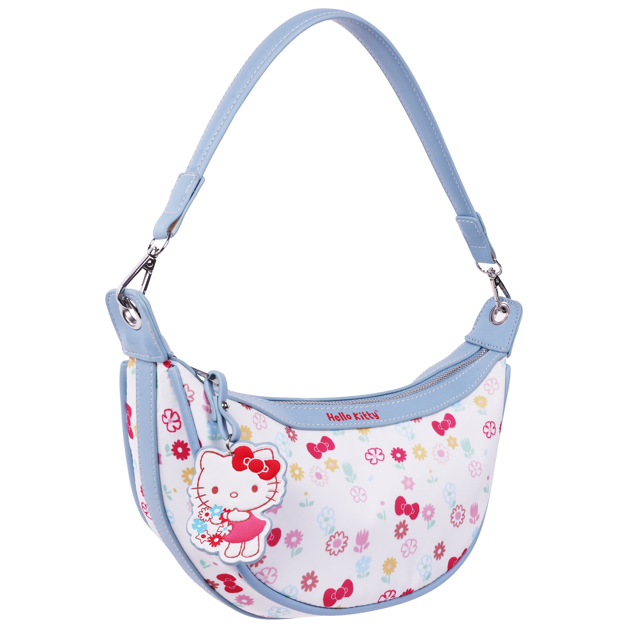 Hello Kitty Floral Print Top Zip Shoulder Bag