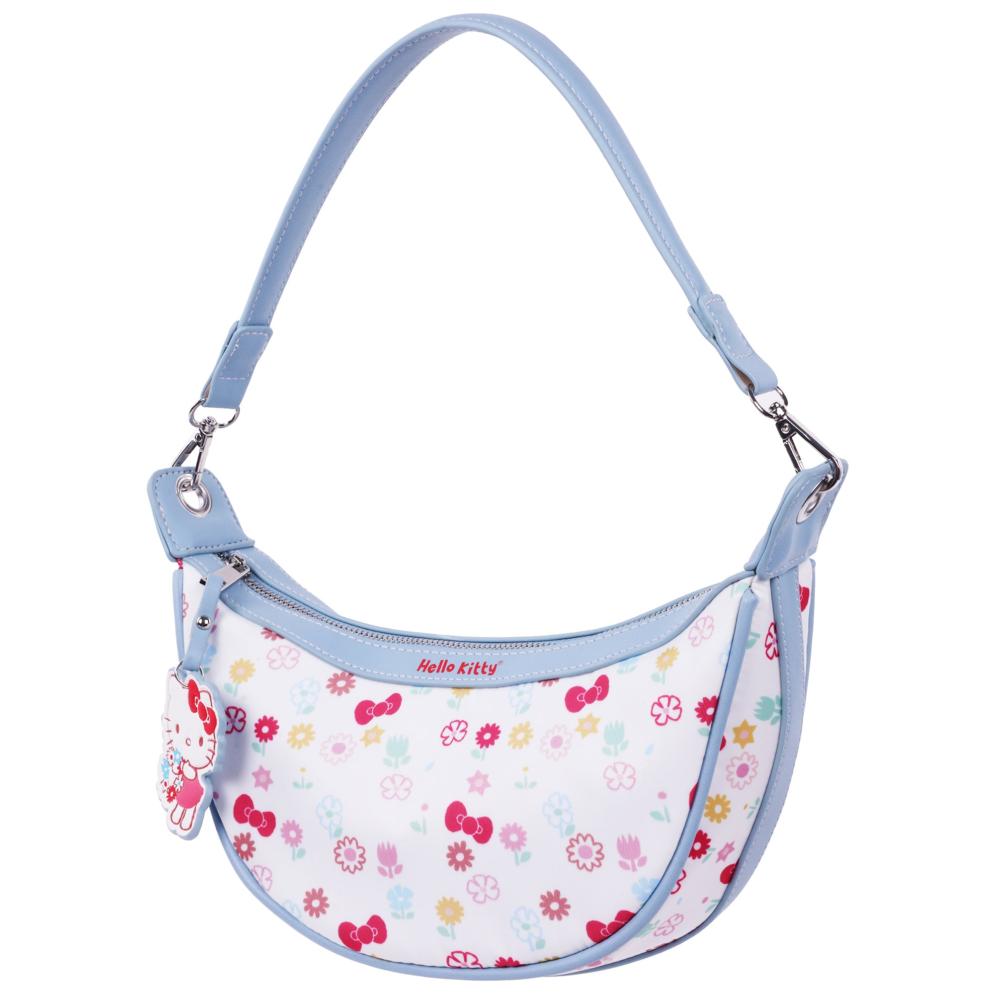 Hello Kitty Floral Print Top Zip Shoulder Bag