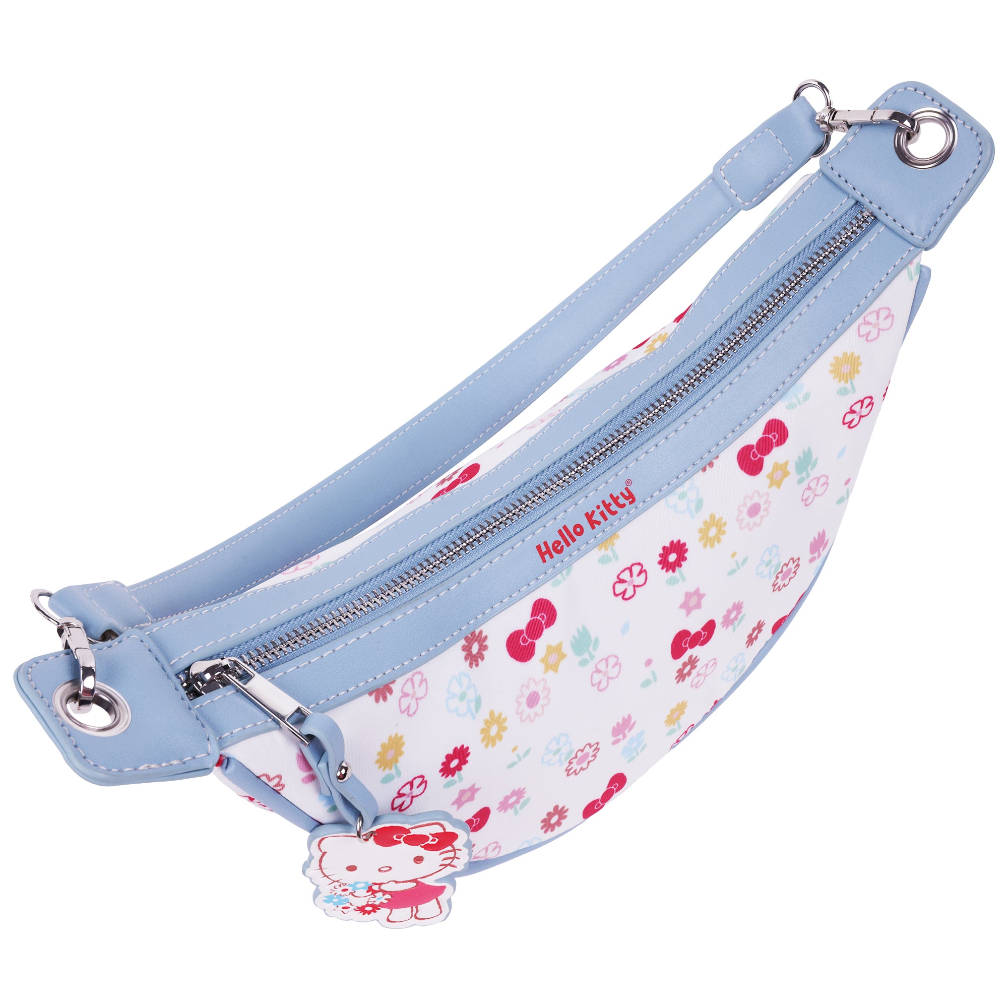 Hello Kitty Floral Print Top Zip Shoulder Bag