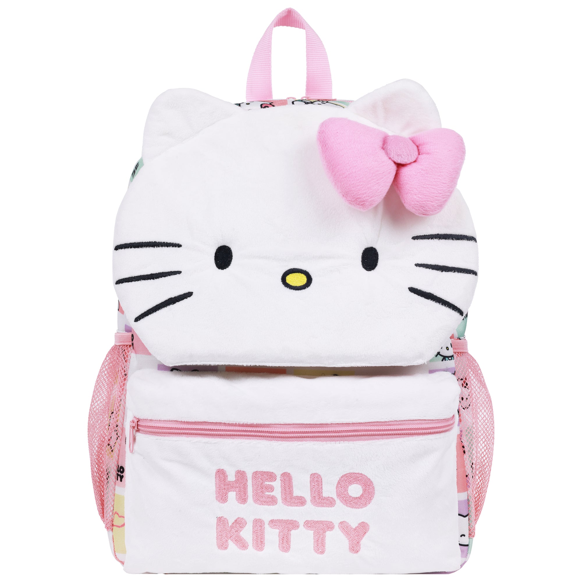 Hello Kitty Plush Face Backpack with 3D Bow