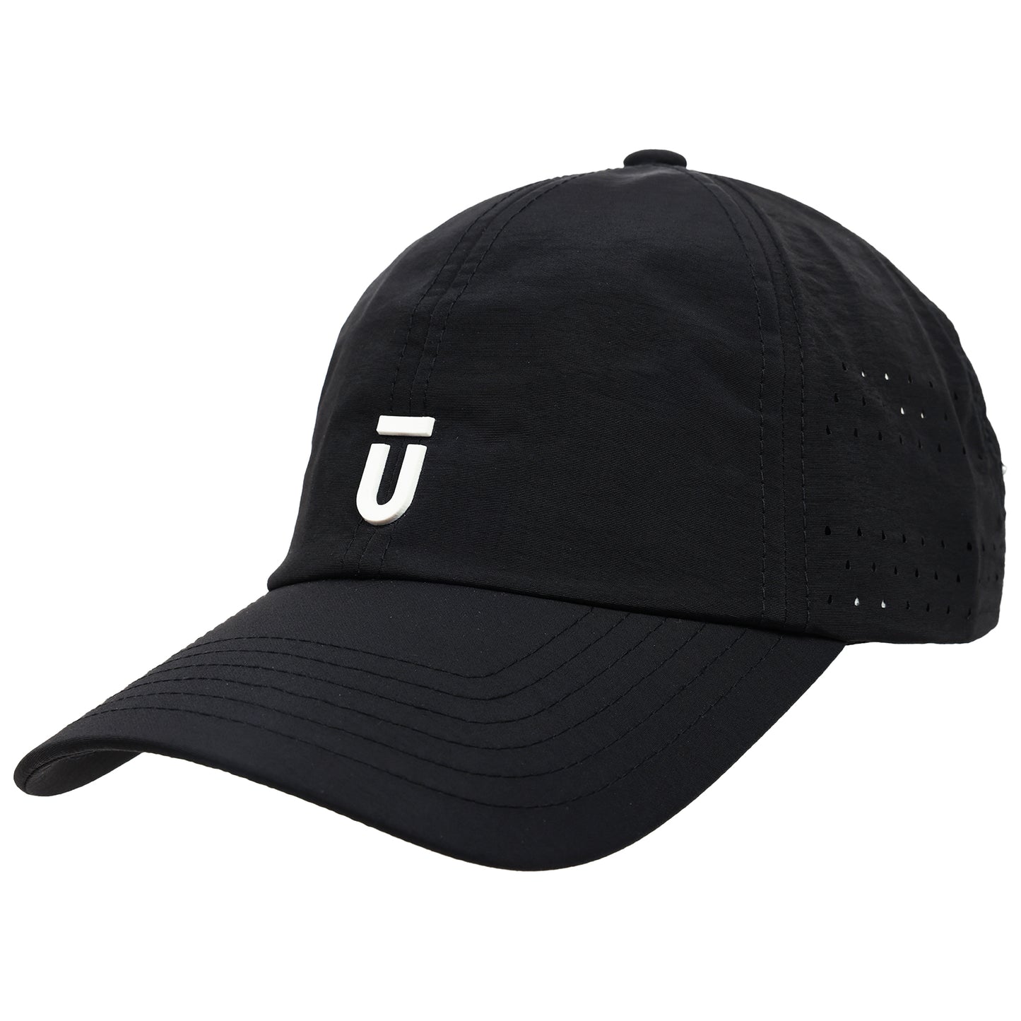 FŪL Perforated Stripe Nylon Cap with 3D Rubber Logo and Elastic Logo Backstrap
