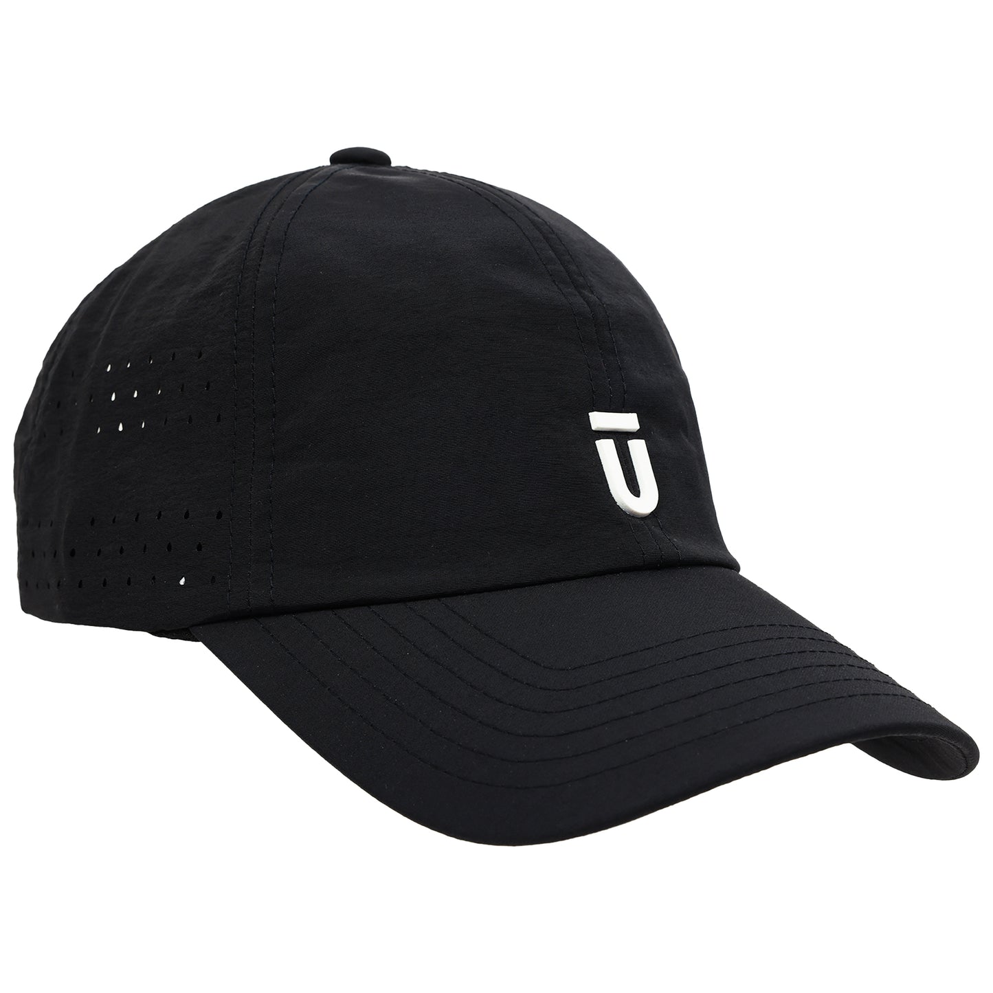 FŪL Perforated Stripe Nylon Cap with 3D Rubber Logo and Elastic Logo Backstrap