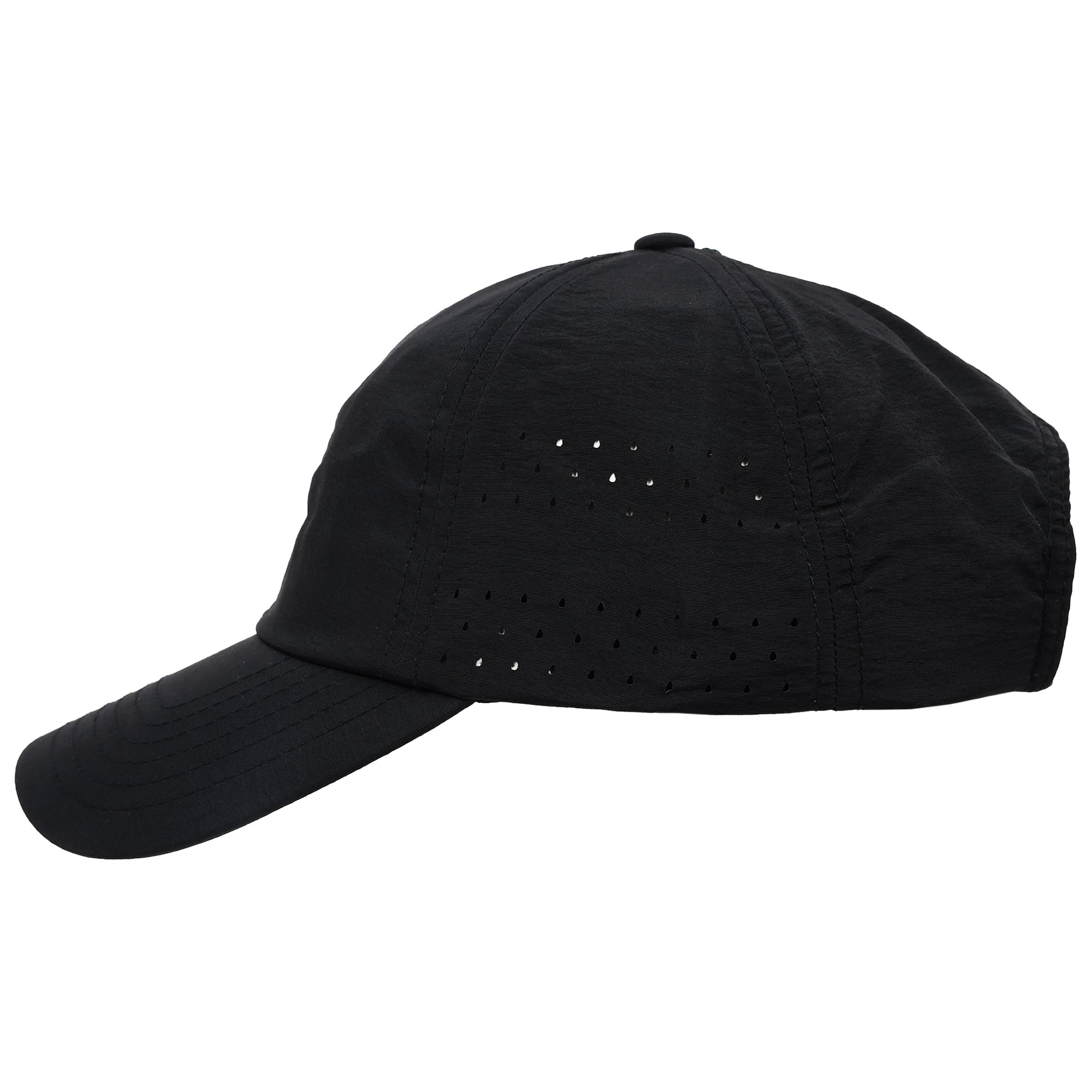 FŪL Perforated Stripe Nylon Cap with 3D Rubber Logo and Elastic Logo Backstrap