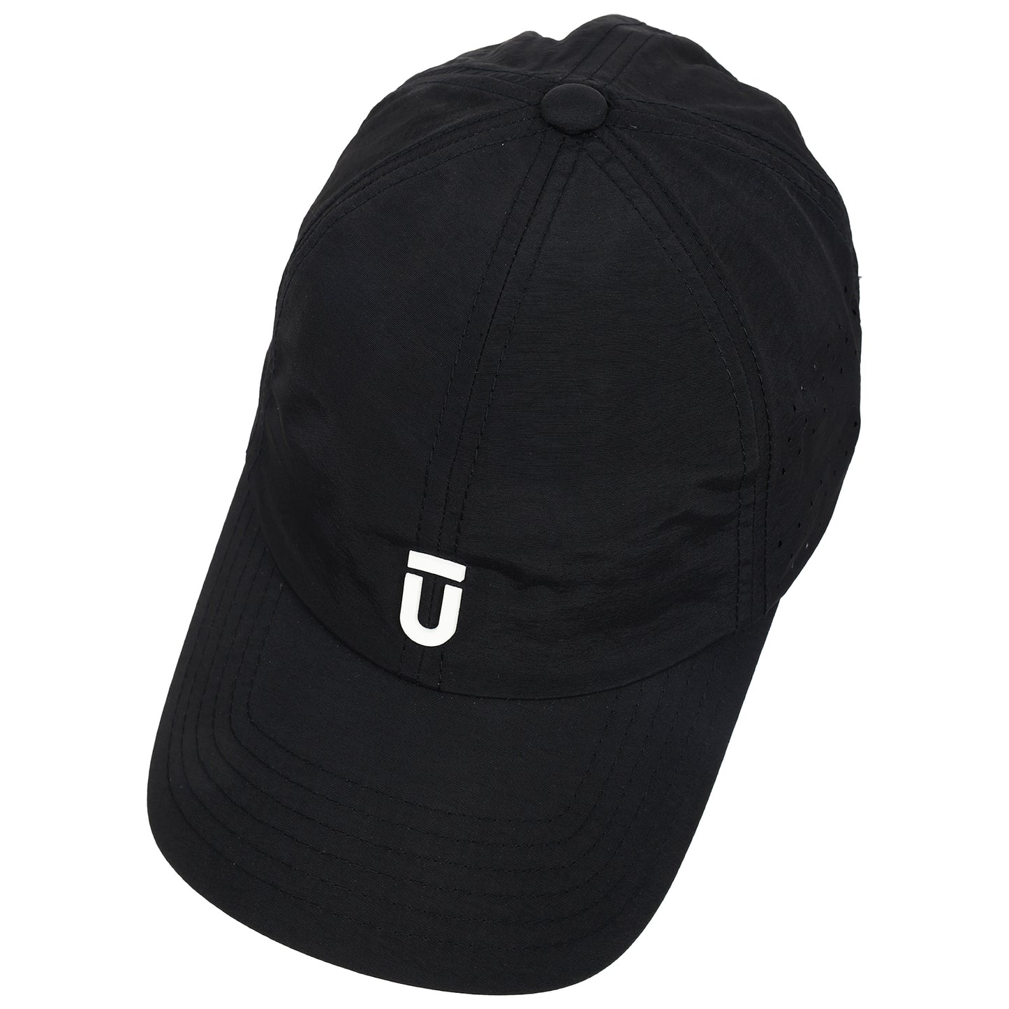 FŪL Perforated Stripe Nylon Cap with 3D Rubber Logo and Elastic Logo Backstrap