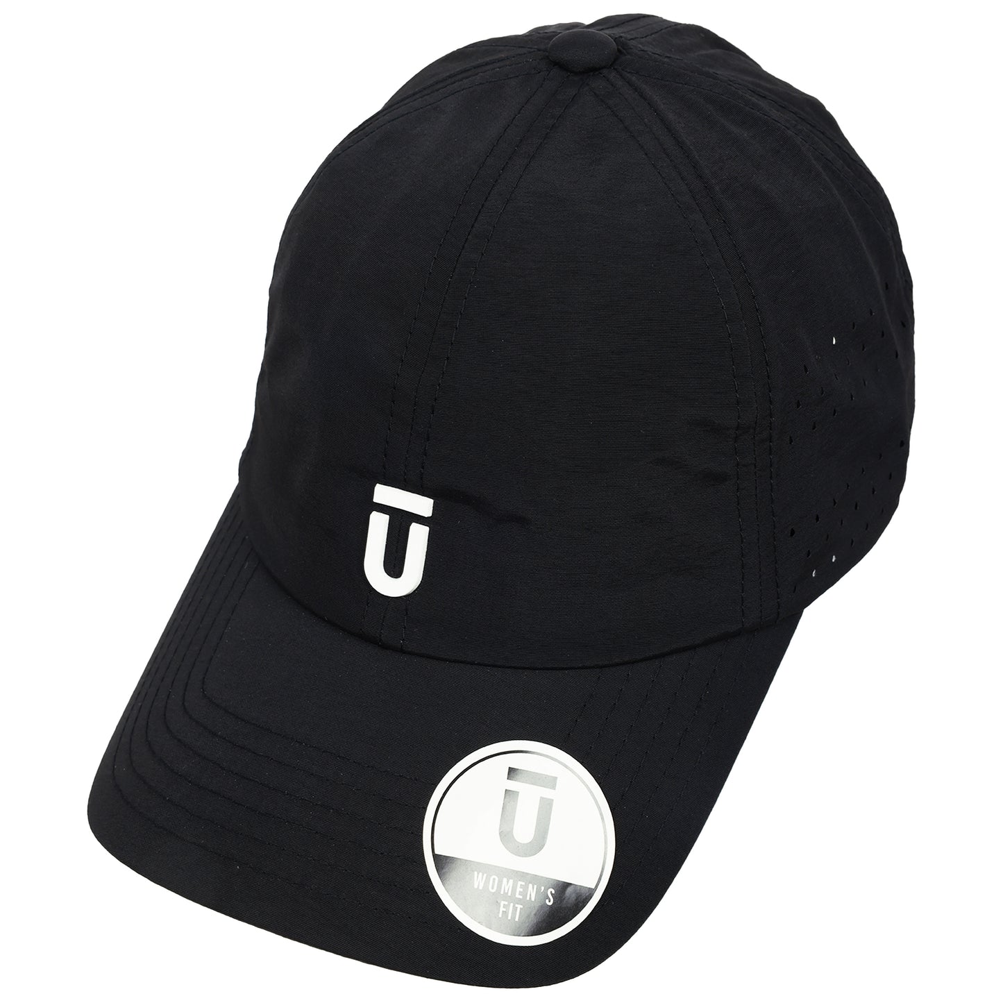 FŪL Perforated Stripe Nylon Cap with 3D Rubber Logo and Elastic Logo Backstrap
