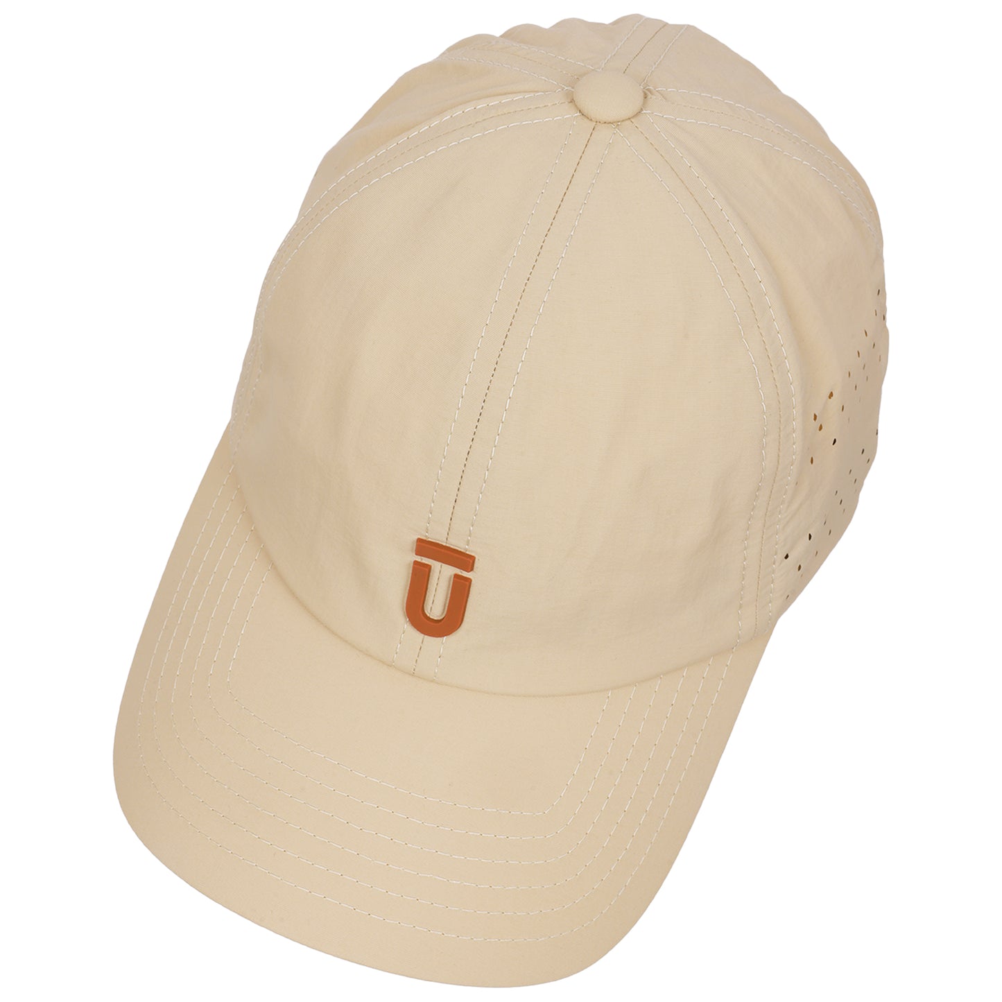 FŪL Perforated Stripe Nylon Cap with 3D Rubber Logo and Elastic Logo Backstrap