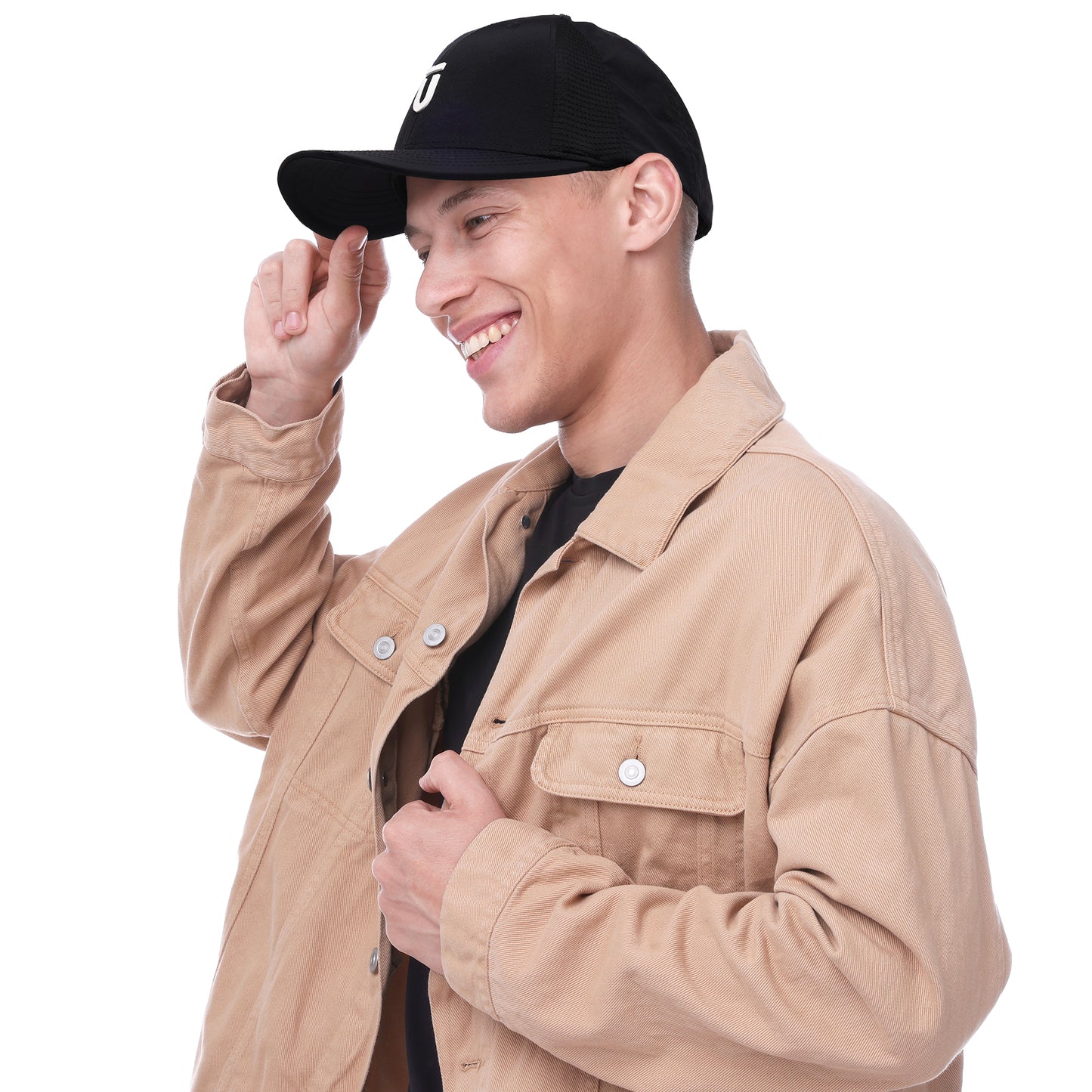 FŪL Men’s Stretch Performance Cap with Mesh Inset and Raised Rubber Logo