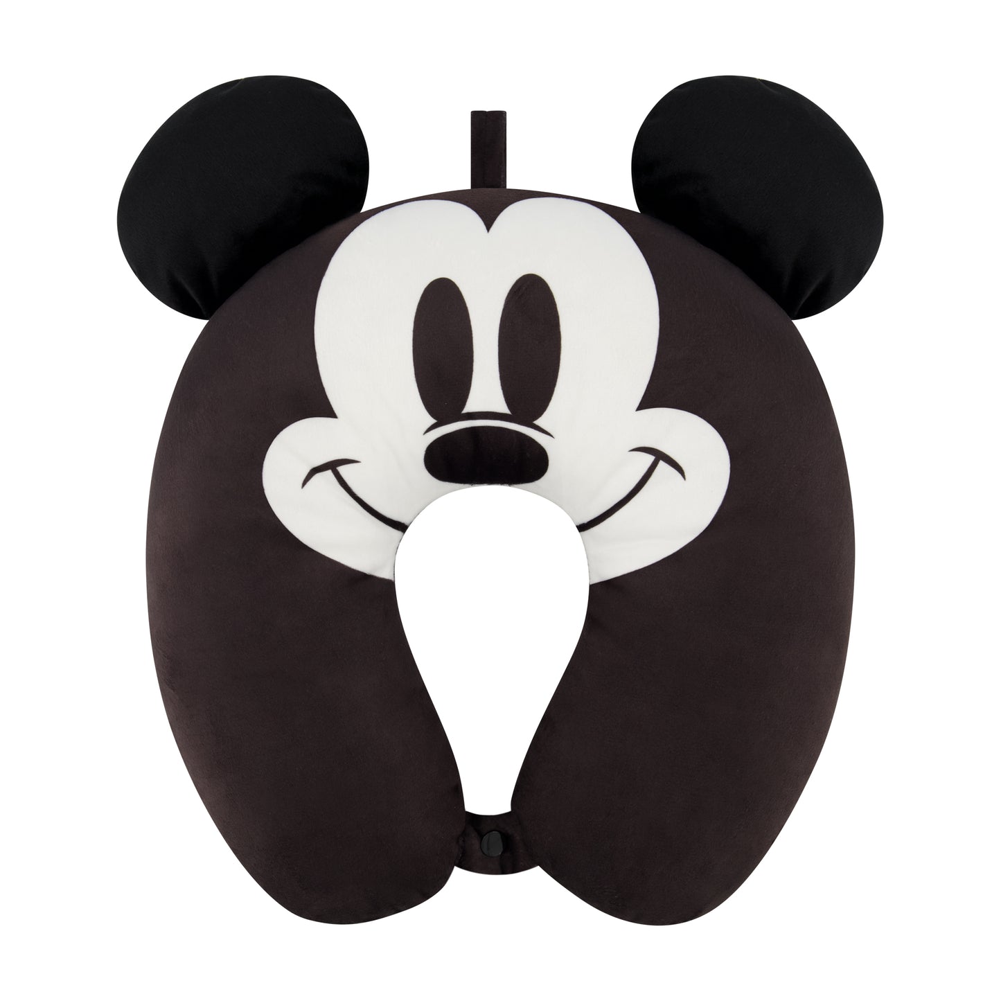 Disney Mickey Mouse Neck Pillow, Travel Accessories with 3D Ears for Airplane, Car and Office, Comfortable and Breathable, Black