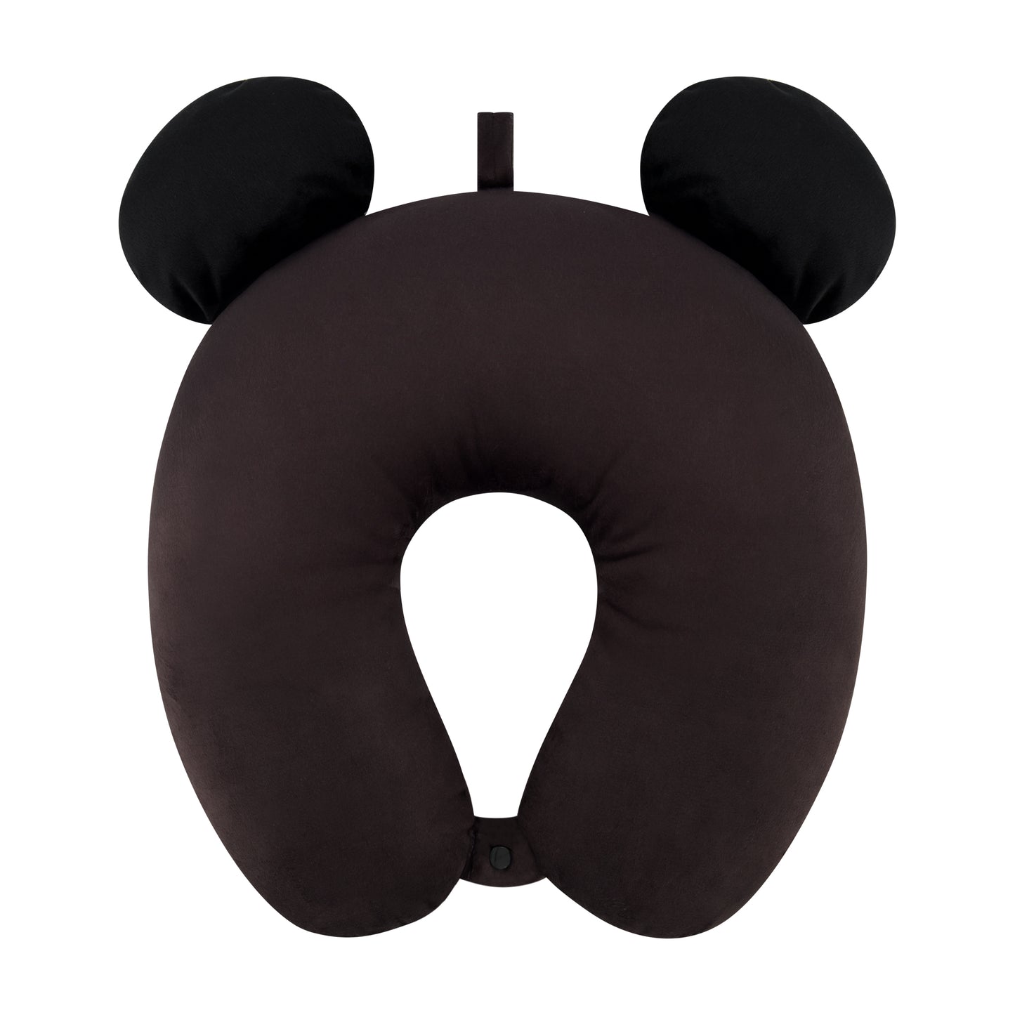 Disney Mickey Mouse Neck Pillow, Travel Accessories with 3D Ears for Airplane, Car and Office, Comfortable and Breathable, Black