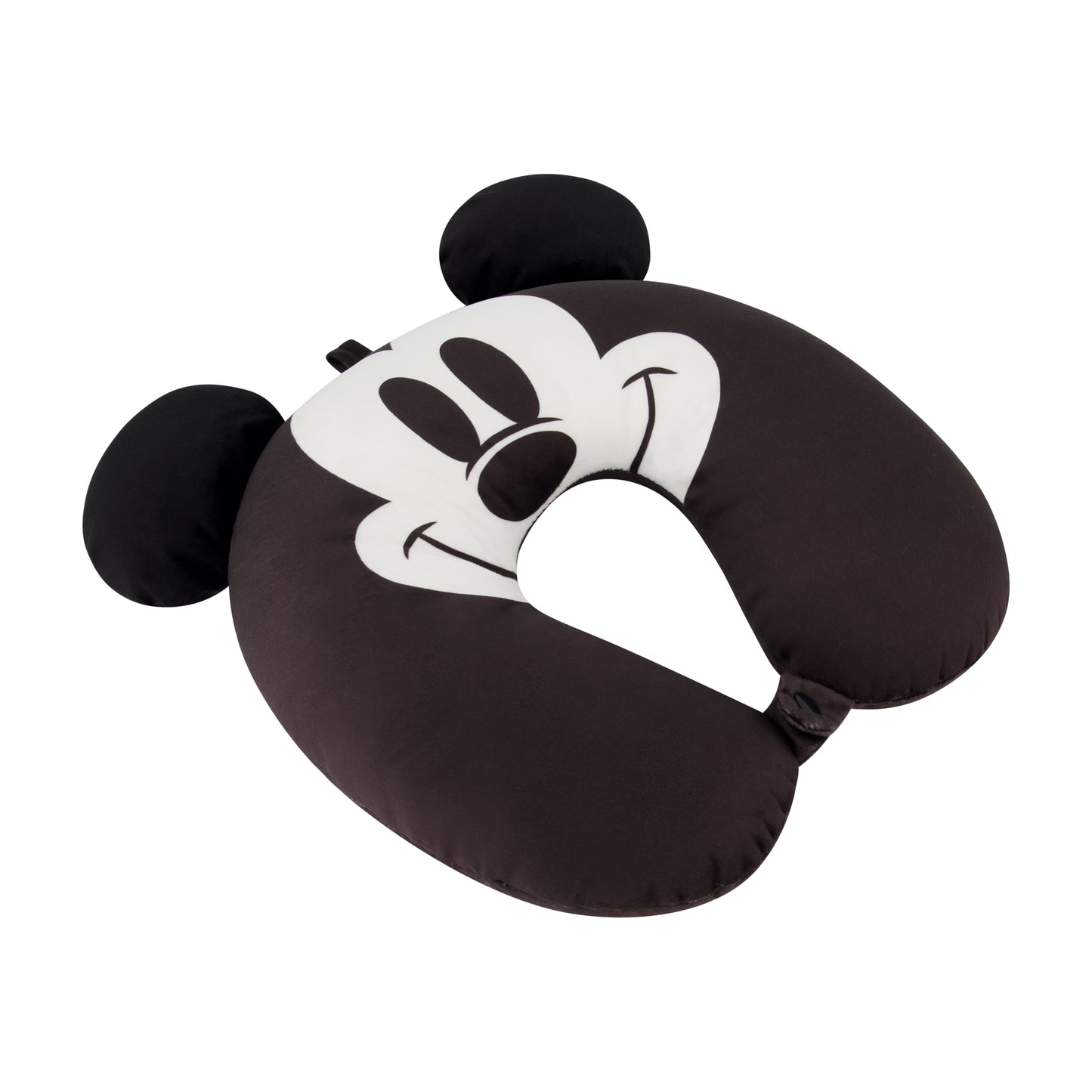 Disney Mickey Mouse Neck Pillow, Travel Accessories with 3D Ears for Airplane, Car and Office, Comfortable and Breathable, Black