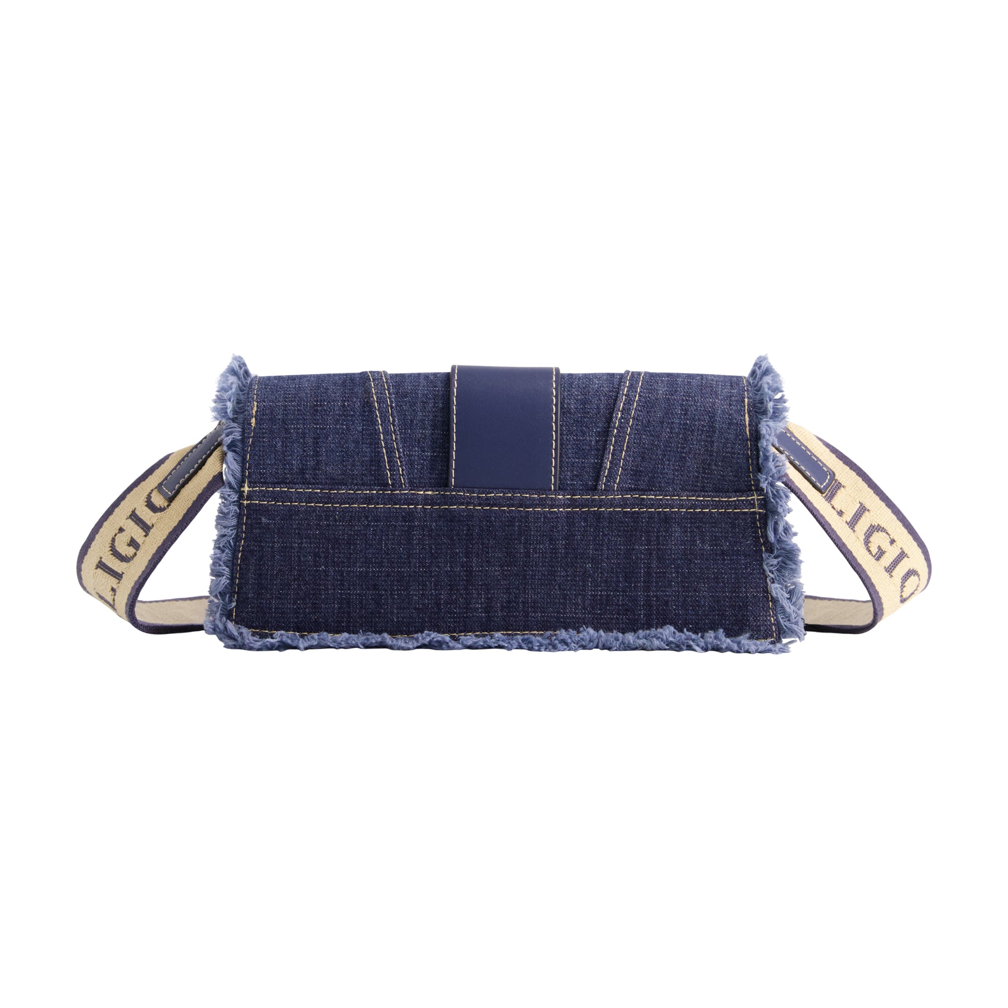 True Religion Frayed Denim Flap, Denim