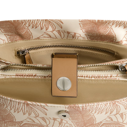 Tommy Bahama Graphic Leaf Print City Handbag, TAN