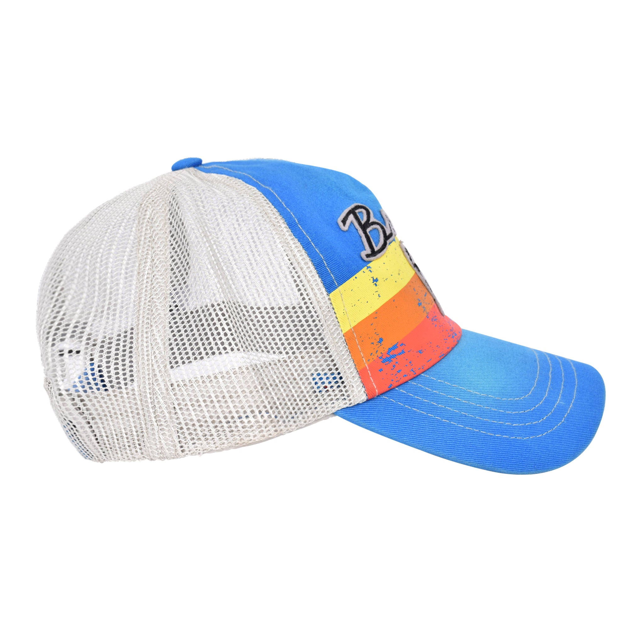 Ford Bronco Embroidered Logo Washed Cotton Adjustable Trucker Hat with Curved Brim, Royal Blue, One Size