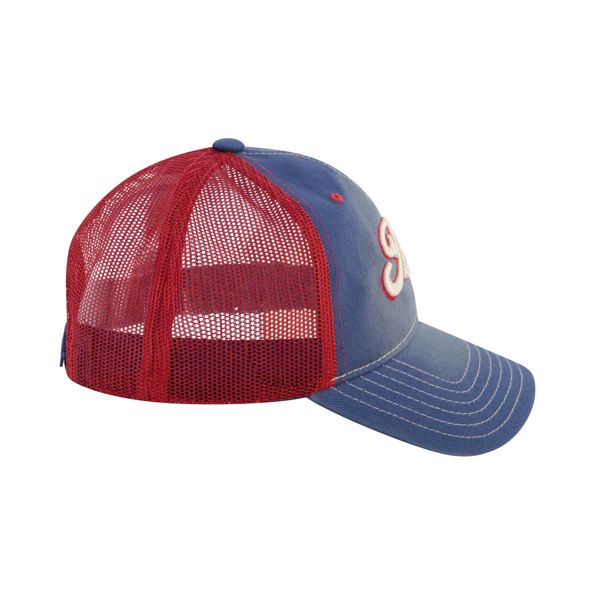 Ford Truck Hat, Logo Mesh Adjustable Snapback Baseball Cap with Curved Brim, Blue, One Size