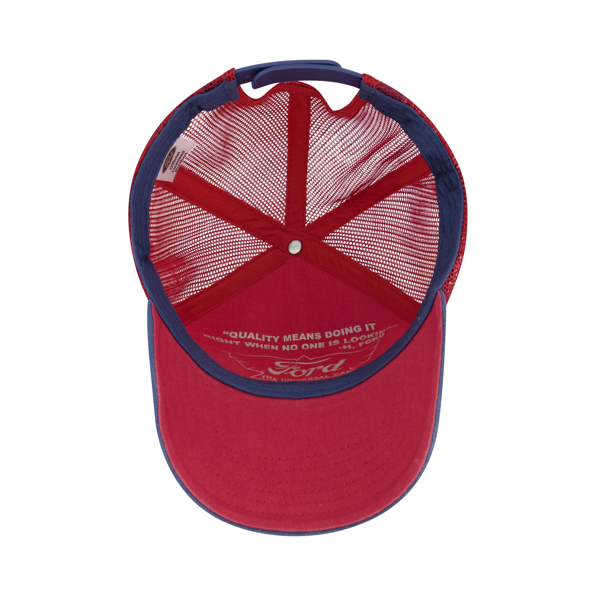 Ford Truck Hat, Logo Mesh Adjustable Snapback Baseball Cap with Curved Brim, Blue, One Size