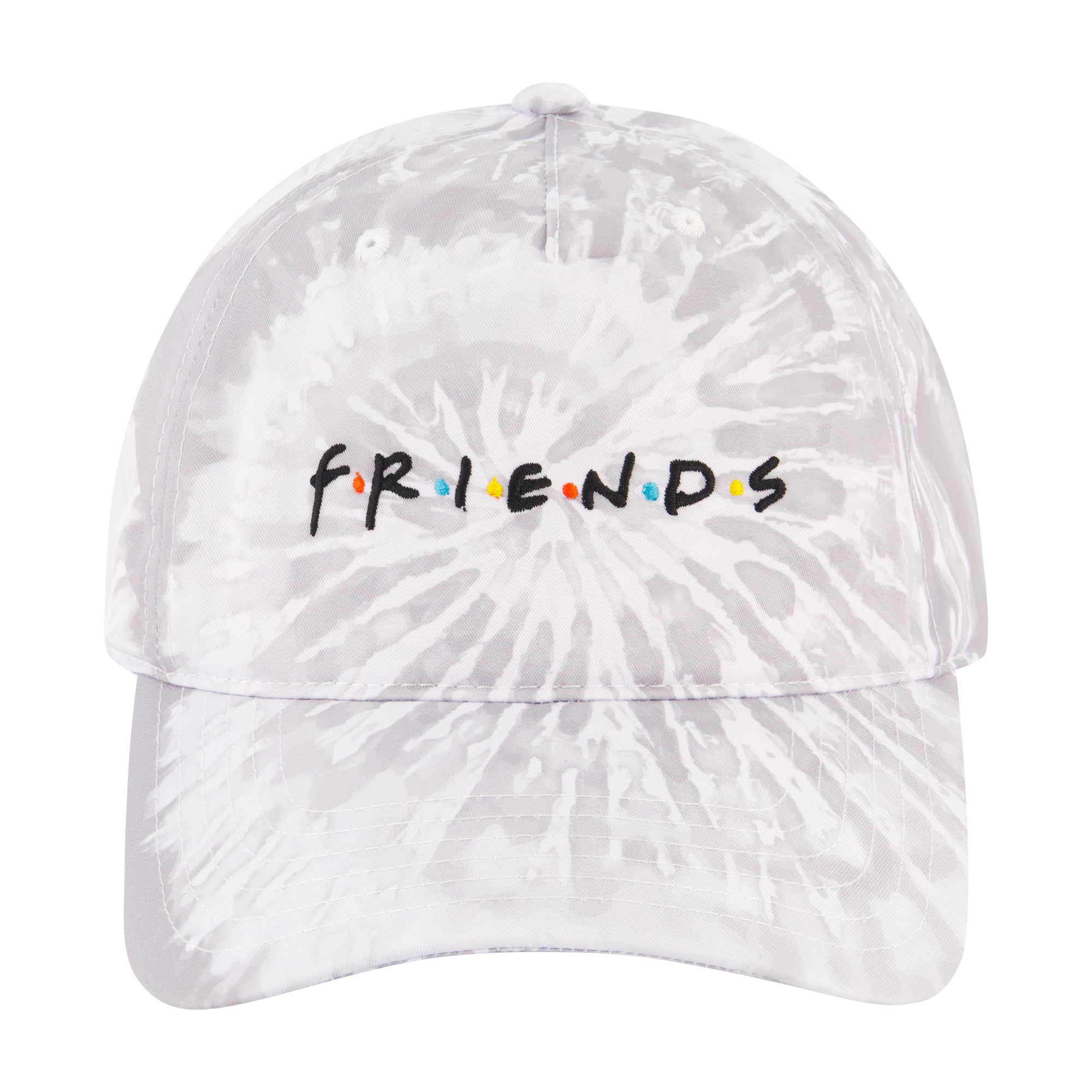Wb Friends White Tie Dye Logo Baseball Cap,White