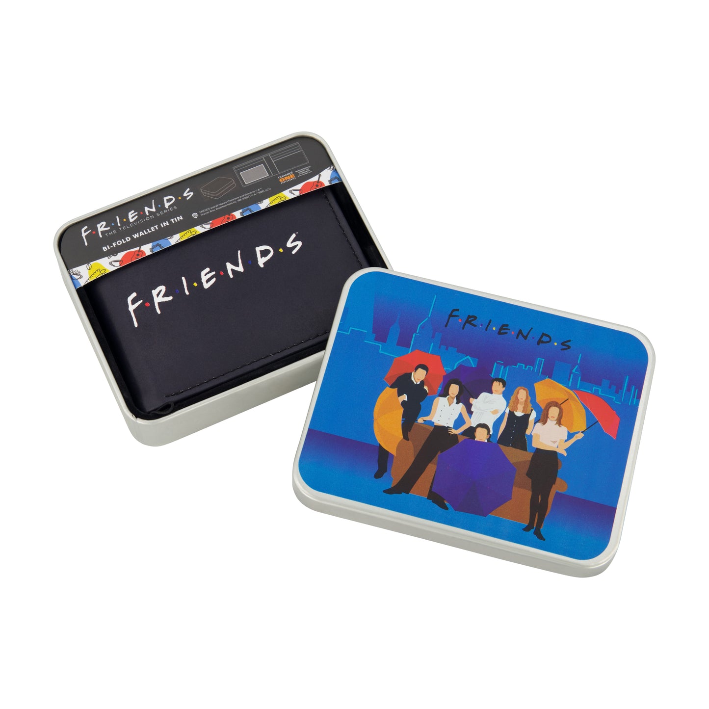 WB FRIENDS LOGO Bifold Wallet, Slim Wallet with Decorative Tin Unisex