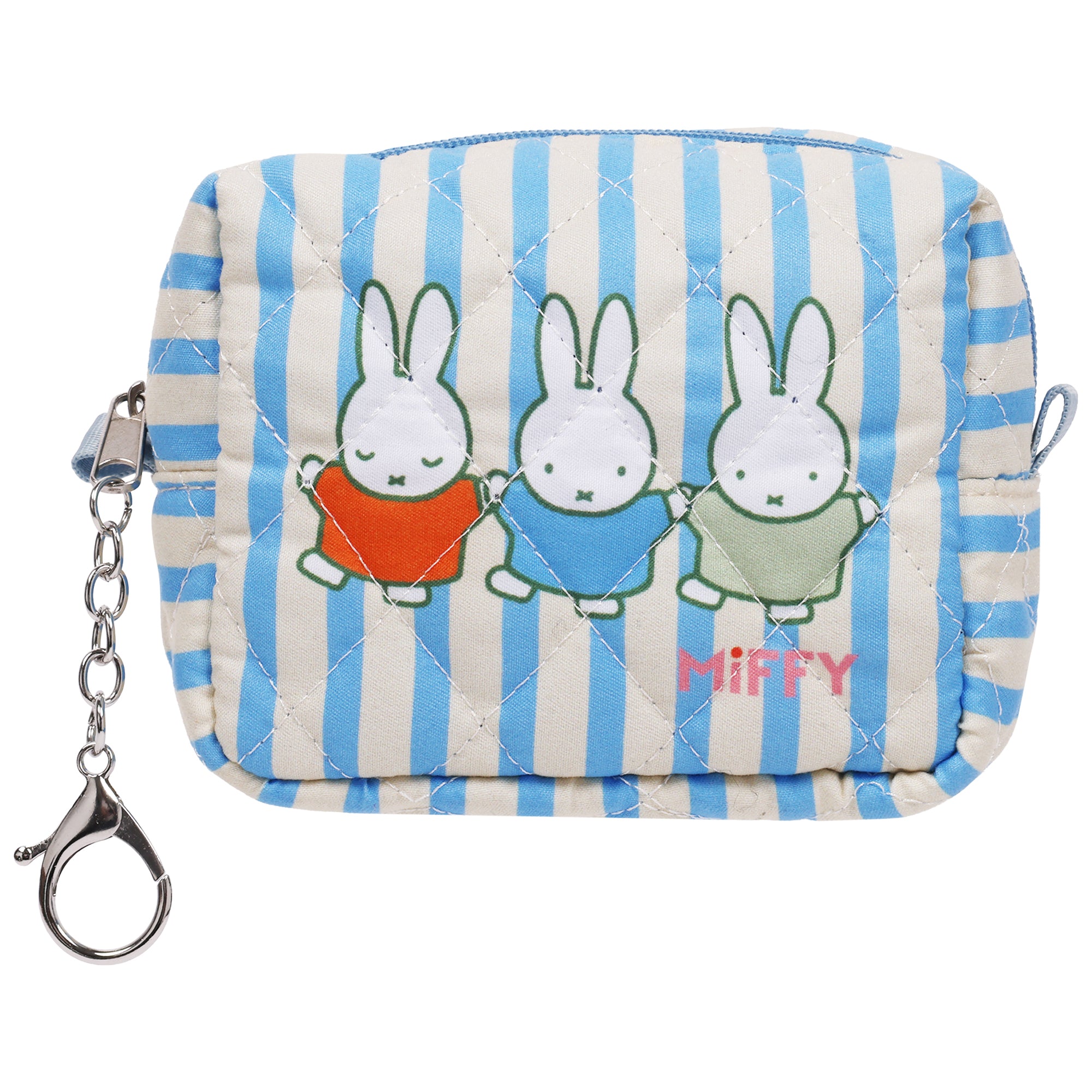 Miffy Stripe Mini Quilted Dopp Kit Pouch Keychain