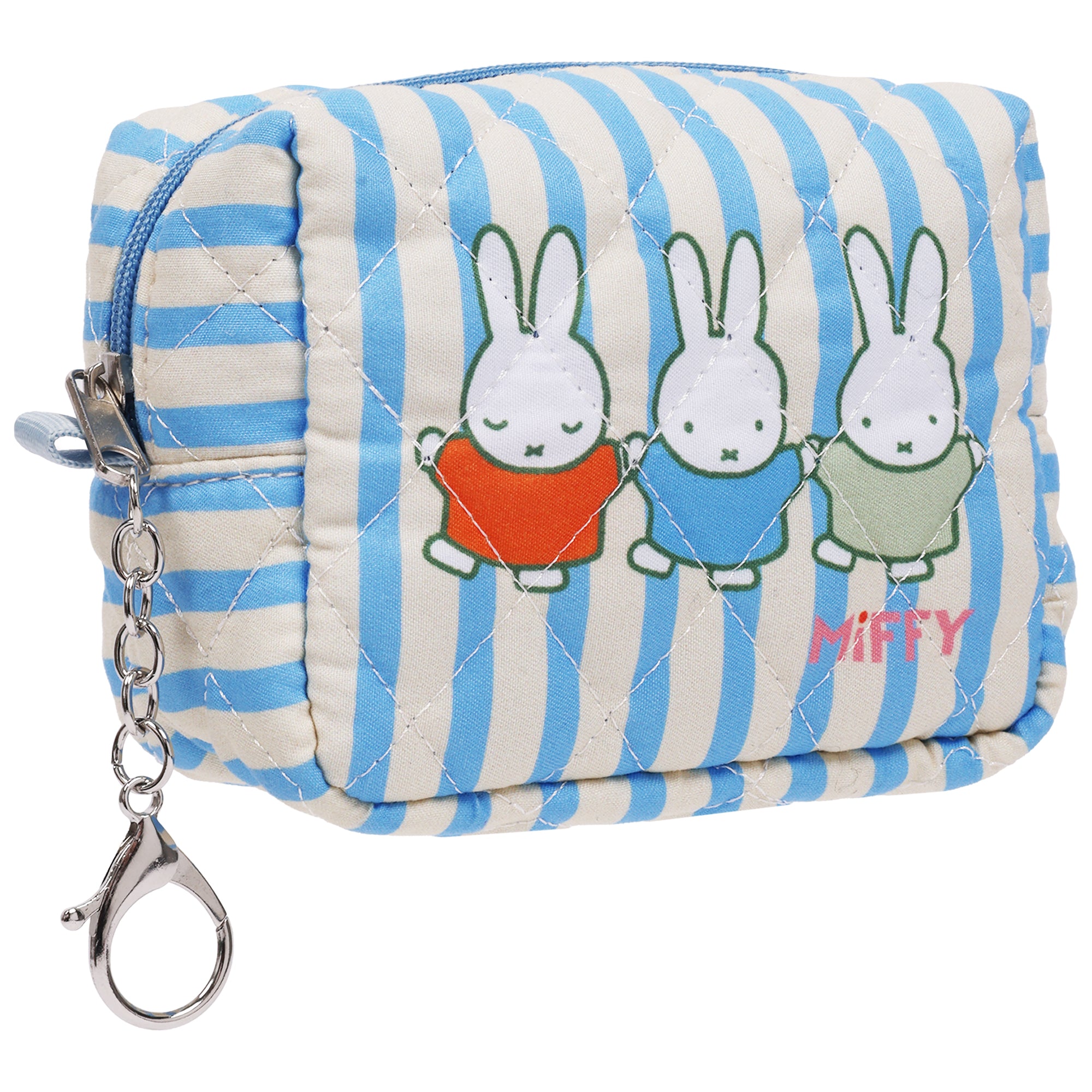 Miffy Stripe Mini Quilted Dopp Kit Pouch Keychain