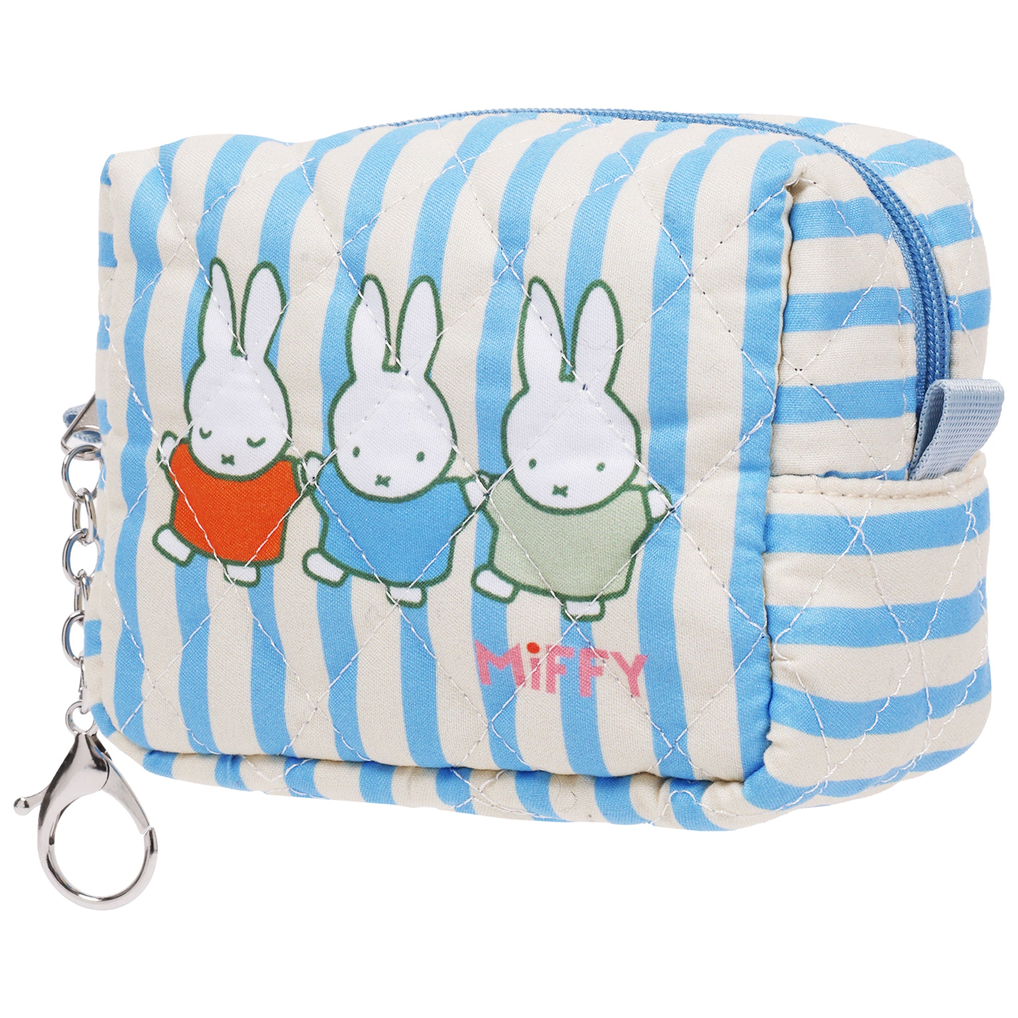 Miffy Stripe Mini Quilted Dopp Kit Pouch Keychain