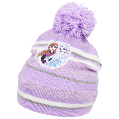 Disney Frozen Toddler Girls’ Winter Hat, Neck Warmer & Mittens Set – Anna & Elsa Purple