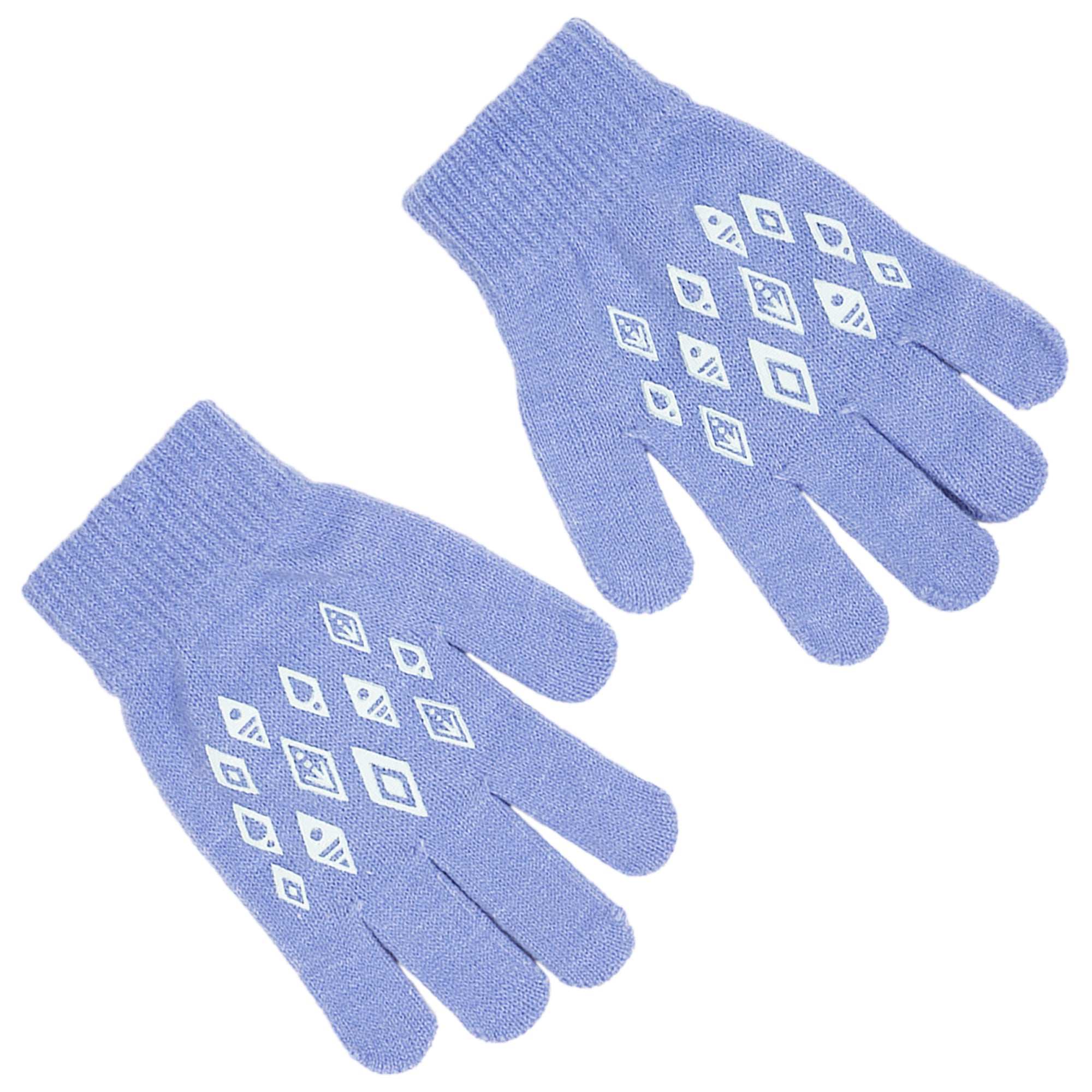 Disney Frozen Anna and Elsa Girls 4-Pack Winter Gloves, Soft Knit Cold Weather Glove Set for Kids, Size 4-7 Years, White/Purple