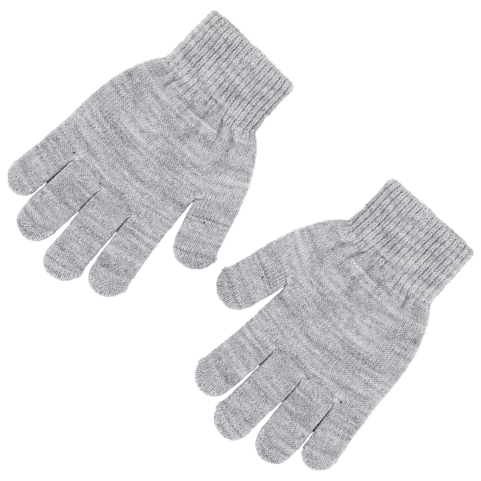 Disney Frozen Anna and Elsa Girls 4-Pack Winter Gloves, Soft Knit Cold Weather Glove Set for Kids, Size 4-7 Years, White/Purple