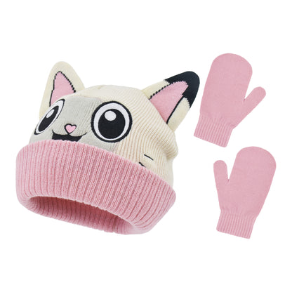 DreamWorks Gabby's Dollhouse Kids Beanie Hat and Gloves Set