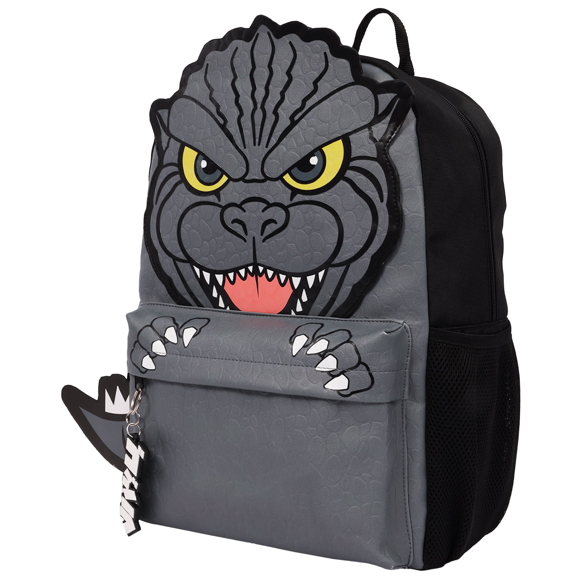 Godzilla Full-Size Classic Backpack – 3D Character Front, Mesh Airflow Backpanel & School Bookbag