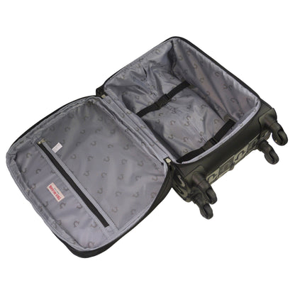 True Religion Soft Sided 3 pc spinner Luggage Set, BLACK