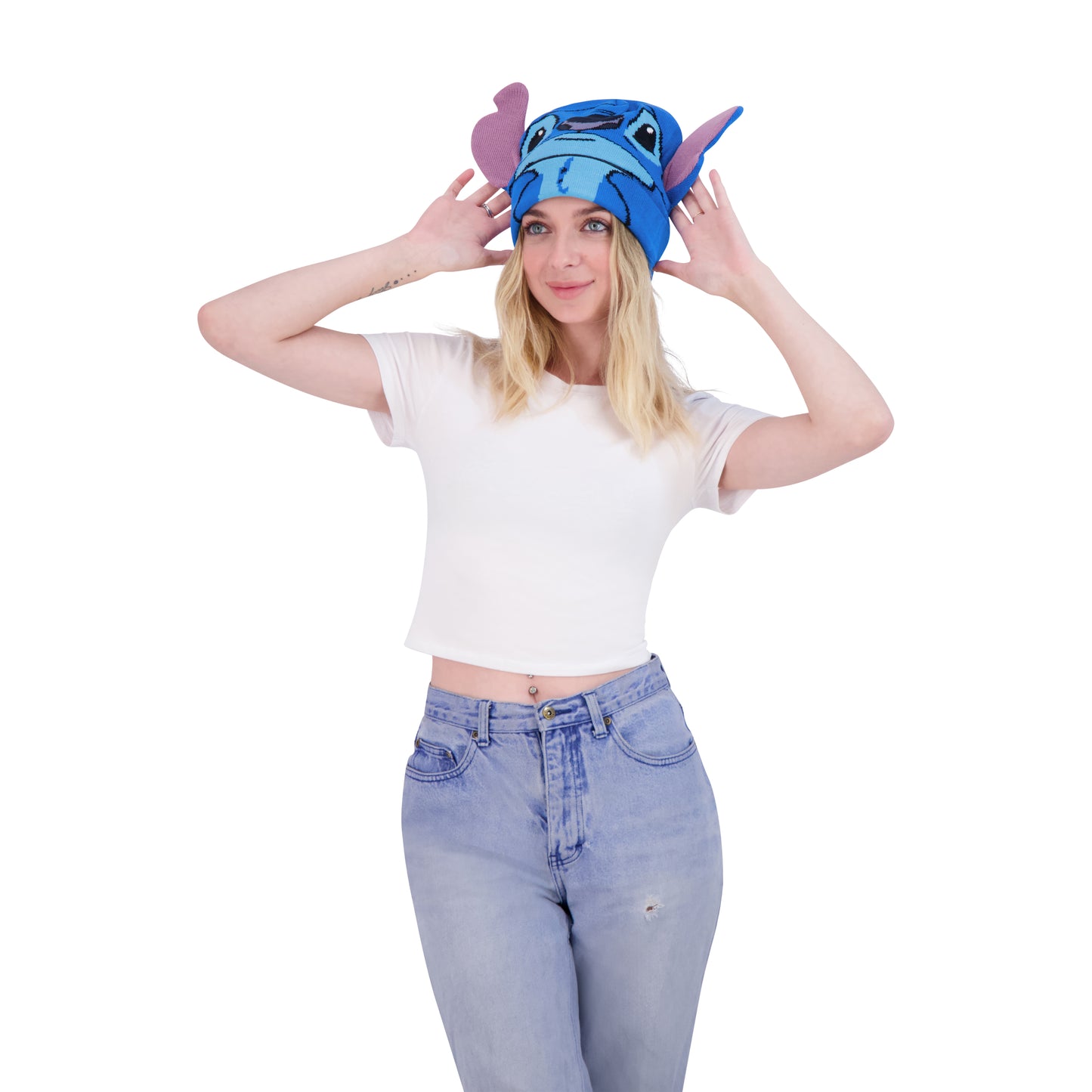 Disney unisex-adult Lilo and Stitch Winter Beanie Hat Knitted Stocking Cap