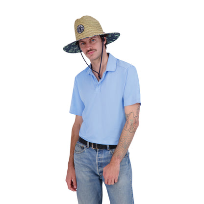 Element Woven Seagrass Lifeguard Hat with Camo Under Brim and Braided Chin Cord