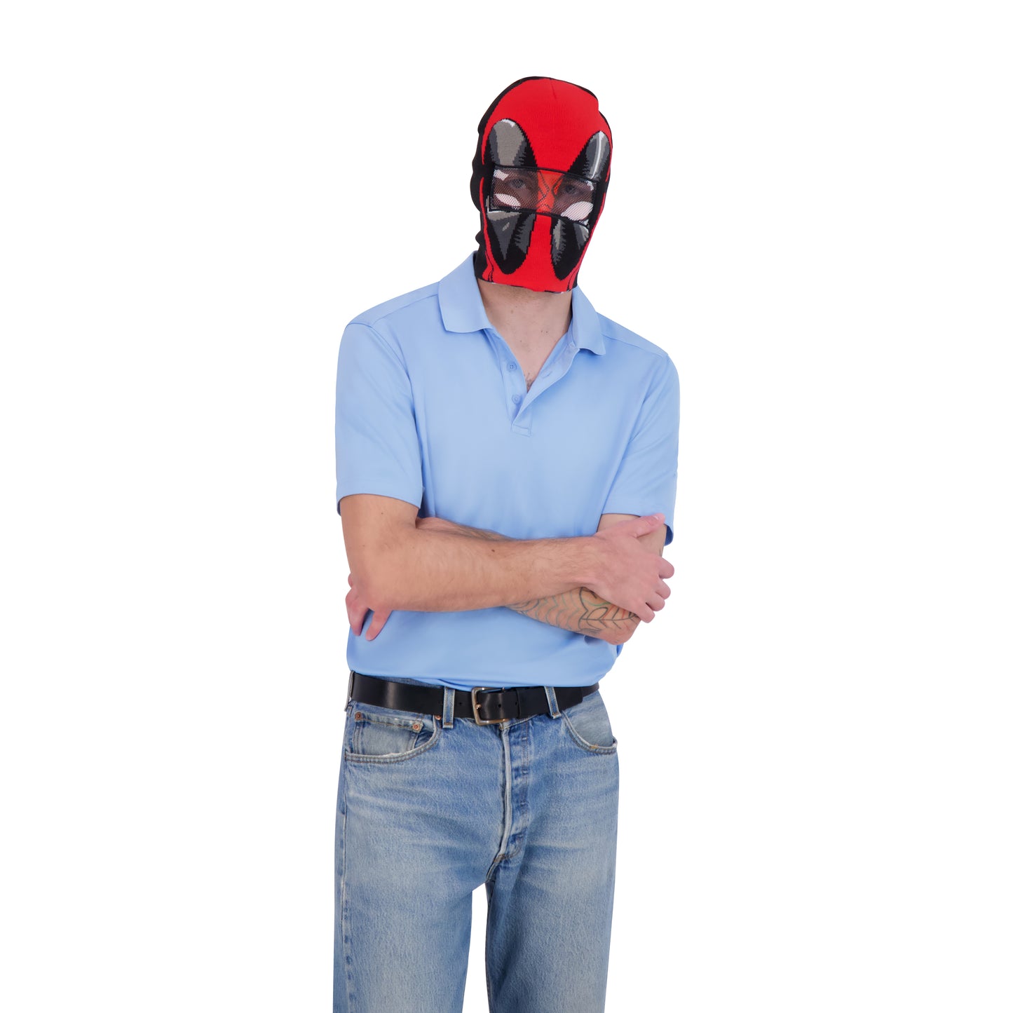 Marvel Deadpool Beanie Hat, Winter Knit Cap with Cuff