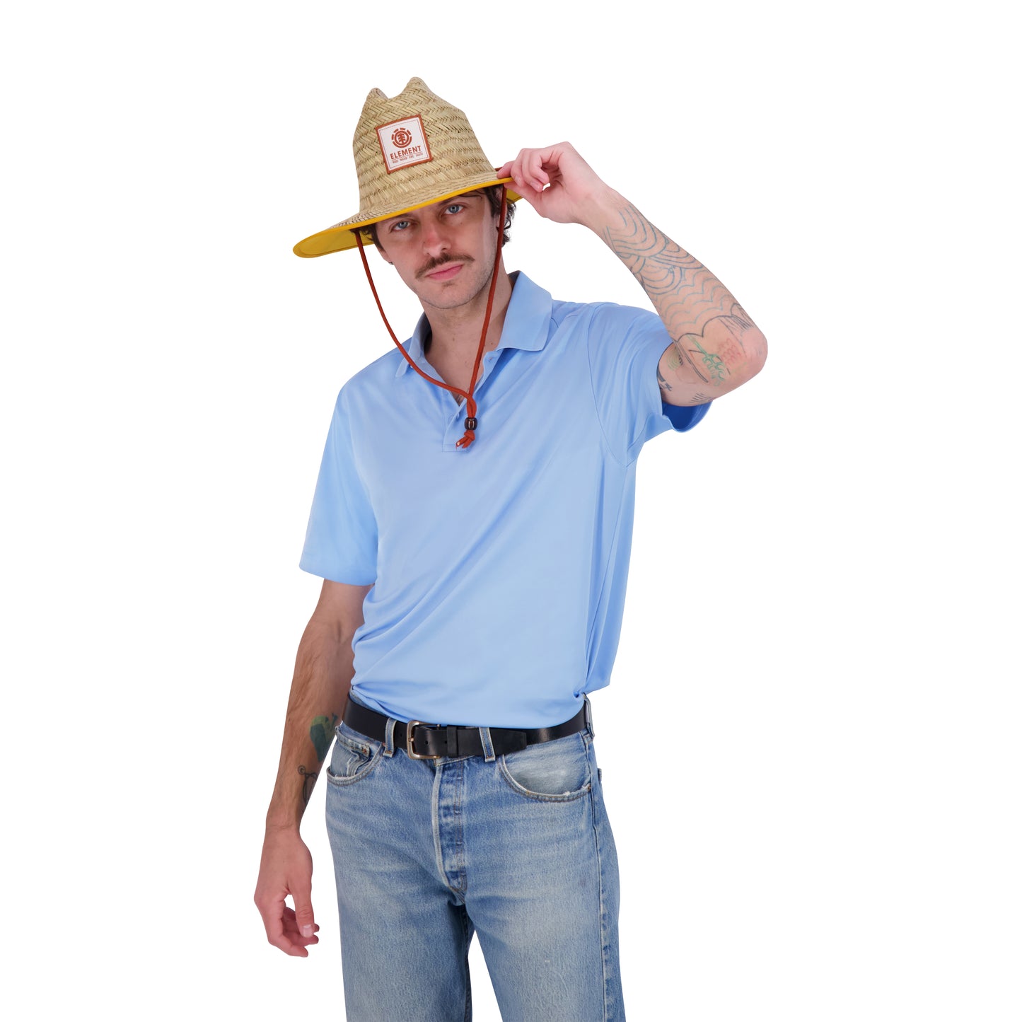 Element Woven Seagrass Lifeguard Hat with Solid Under Brim & Chin Cord