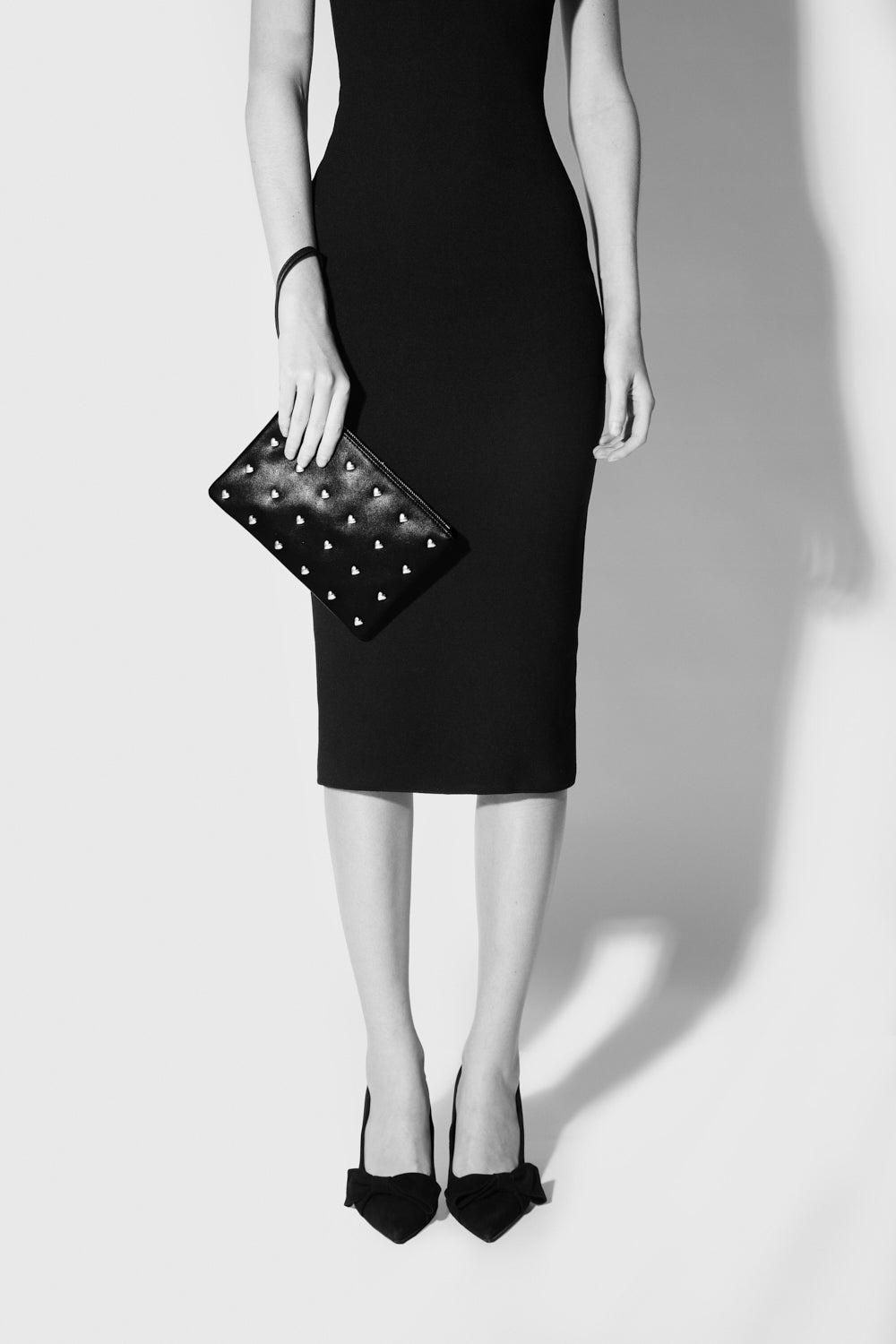 Rebecca Minkoff Heart Studded Wristlet Black