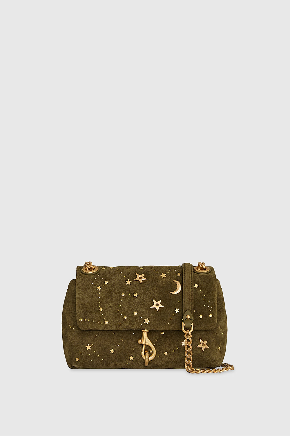 Rebecca Minkoff Edie Crossbody With Celestial Studs Dark Olive