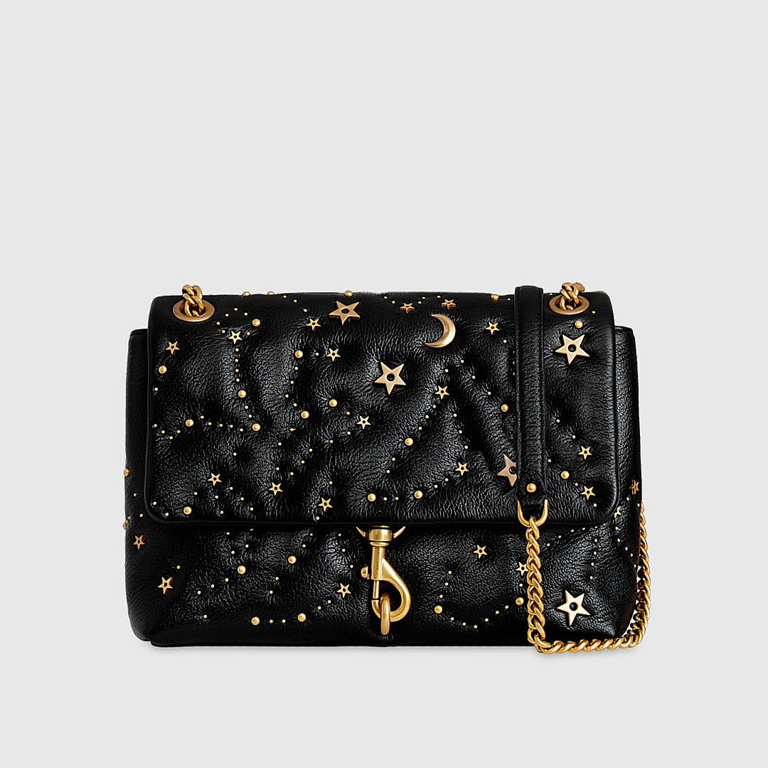 Rebecca Minkoff Edie Flap Shoulder with Celestial Studs Black