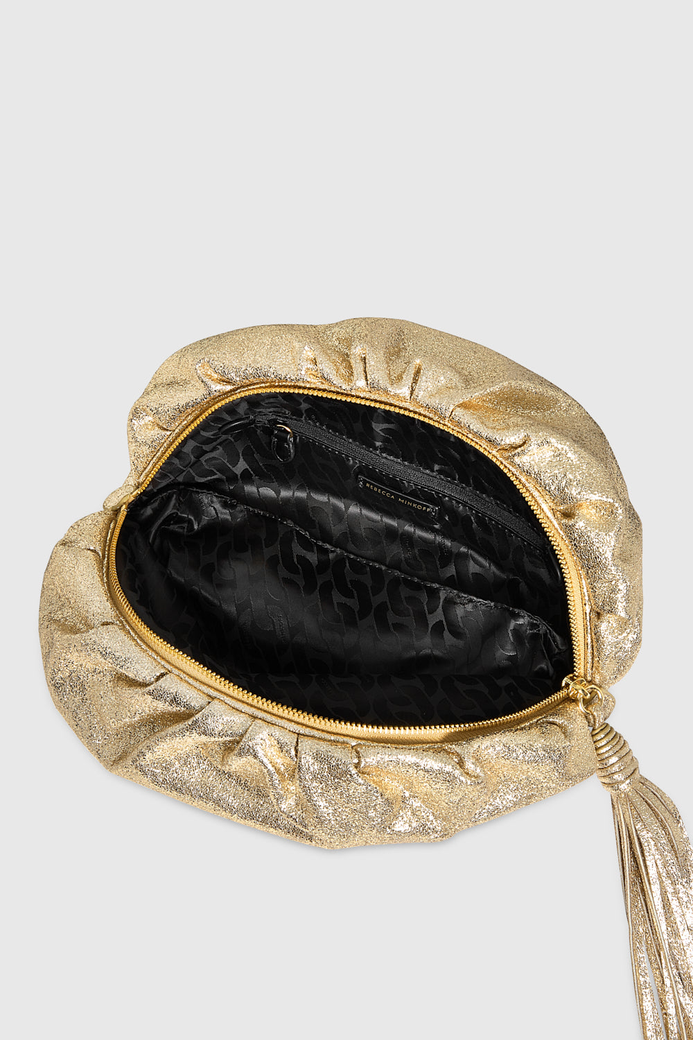 Rebecca Minkoff Ruched Clutch Champagne