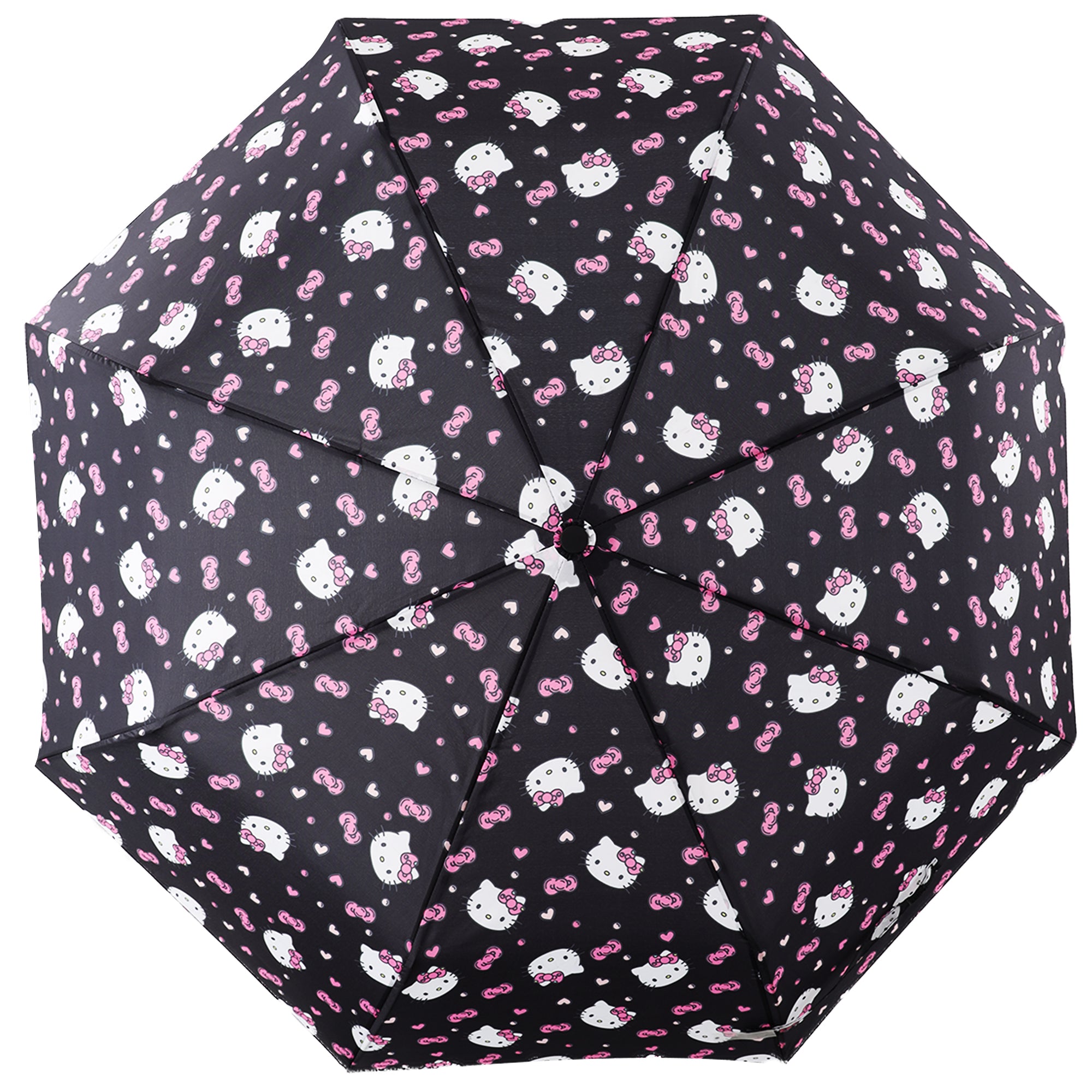 Hello Kitty Hearts & Bows All-Over Print Compact Umbrella | Officially Licensed Sanrio