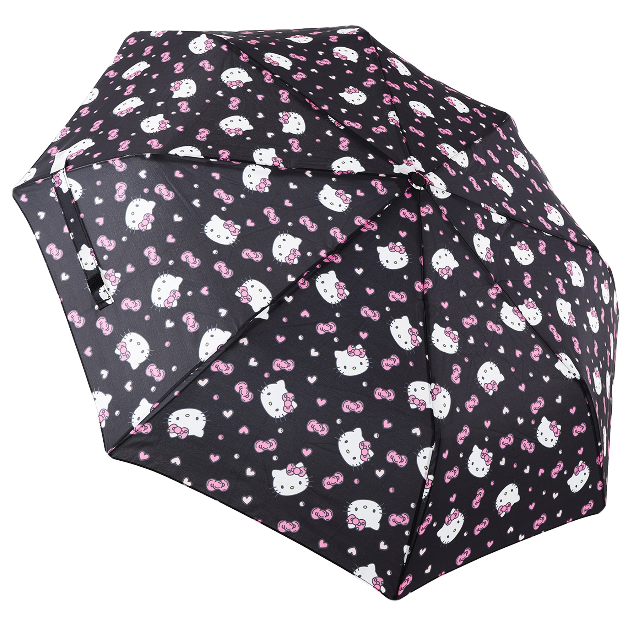 Hello Kitty Hearts & Bows All-Over Print Compact Umbrella | Officially Licensed Sanrio