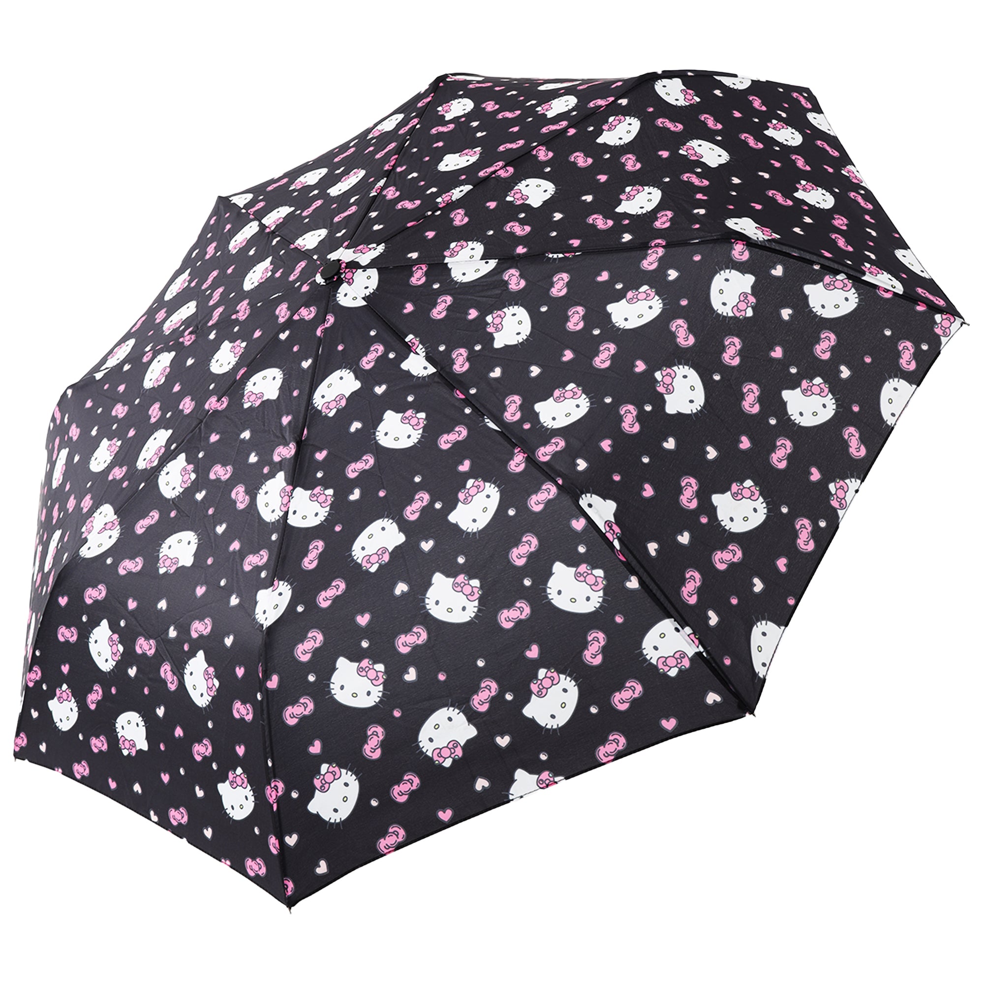 Hello Kitty Hearts & Bows All-Over Print Compact Umbrella | Officially Licensed Sanrio