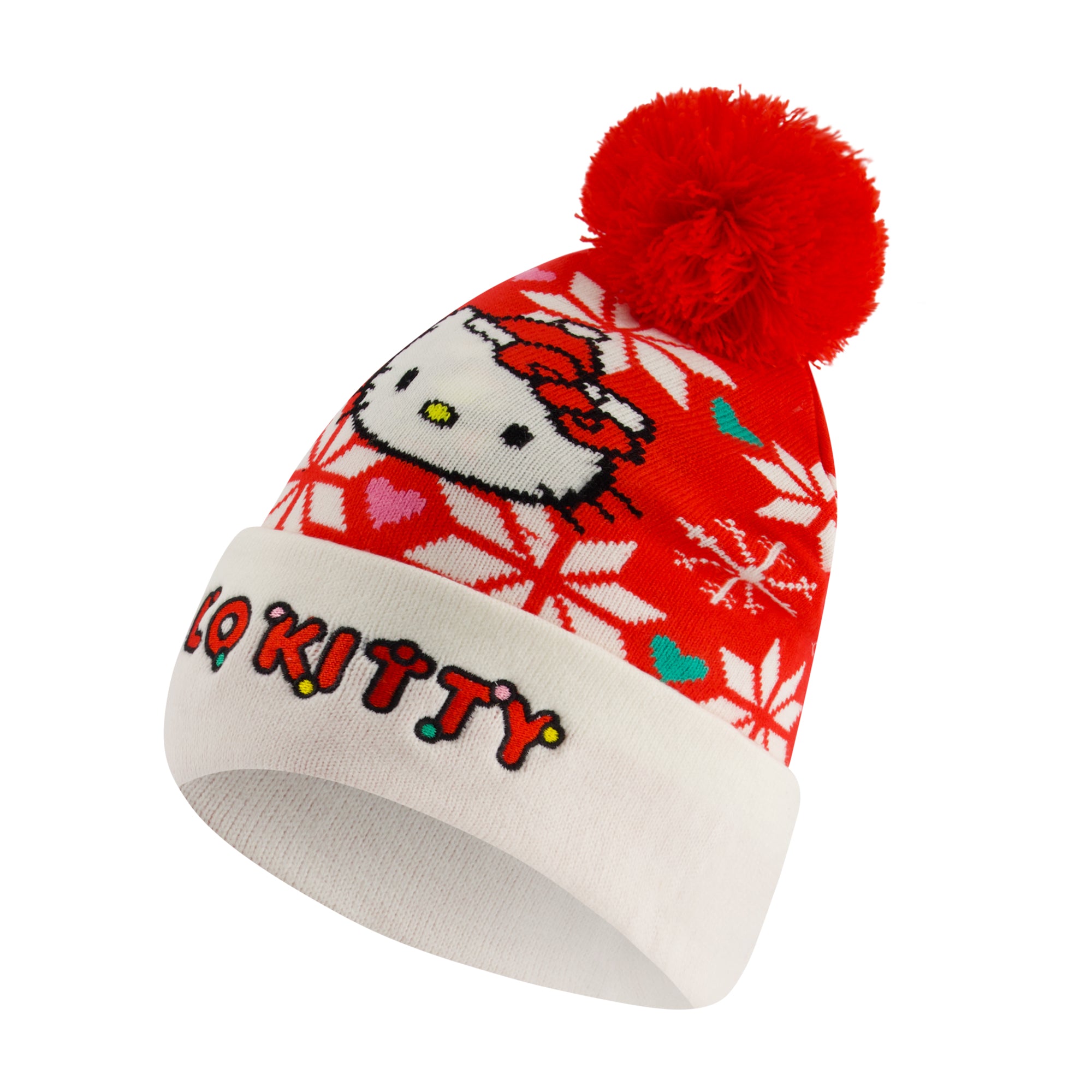 Hello Kitty Santa Hat Holiday Beanie with Pom